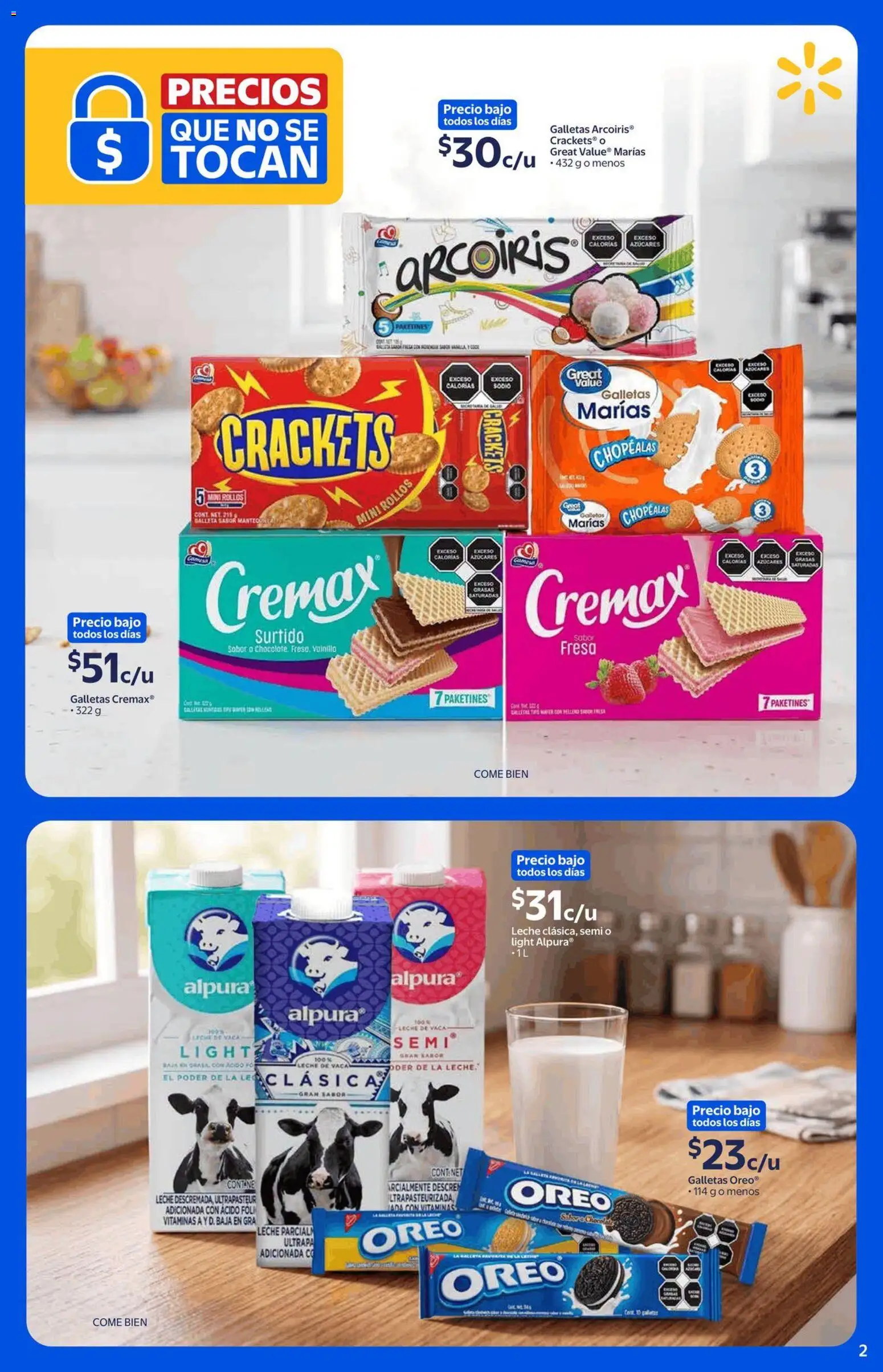 Vista previa las ofertas de la tienda Walmart - Walmart folleto Precios que no se tocan desde el 21/09/2026 - Fresa, Galletas, Vitaminas, Leche, Vainilla, Oreo