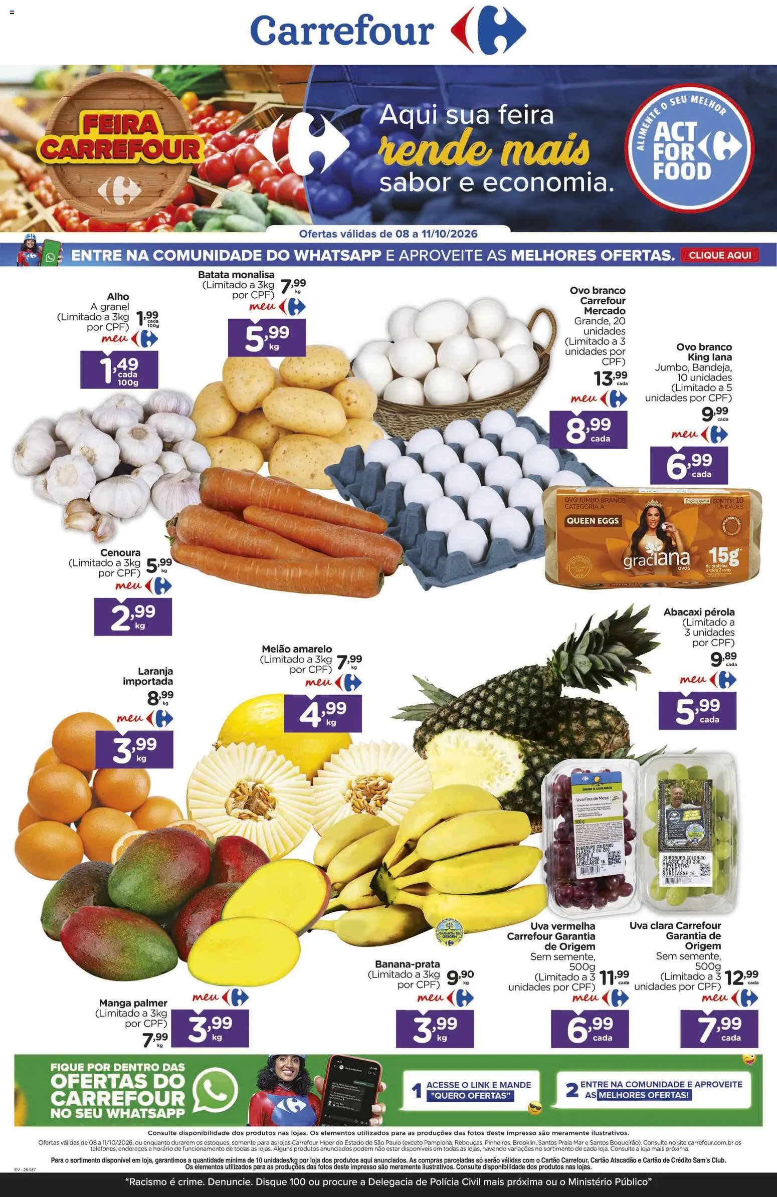 Pré-Visualização do folheto "Carrefour ofertas FLV" da loja Carrefour válido a partir de 08/10/2026