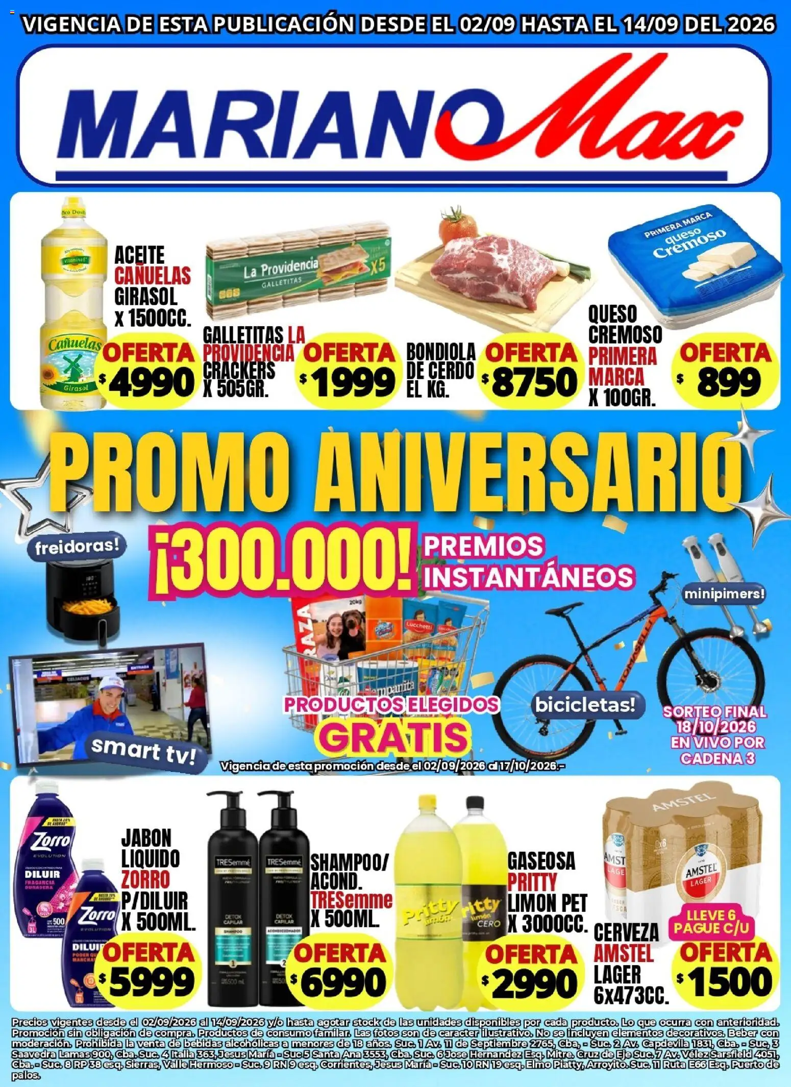 Vista previa del folleto de la tienda Mariano Max válido desde el 02/09/2026 - Cerveza, Queso, Galletitas, Cadena, Limón, Cerdo, Gaseosa, Fragancia