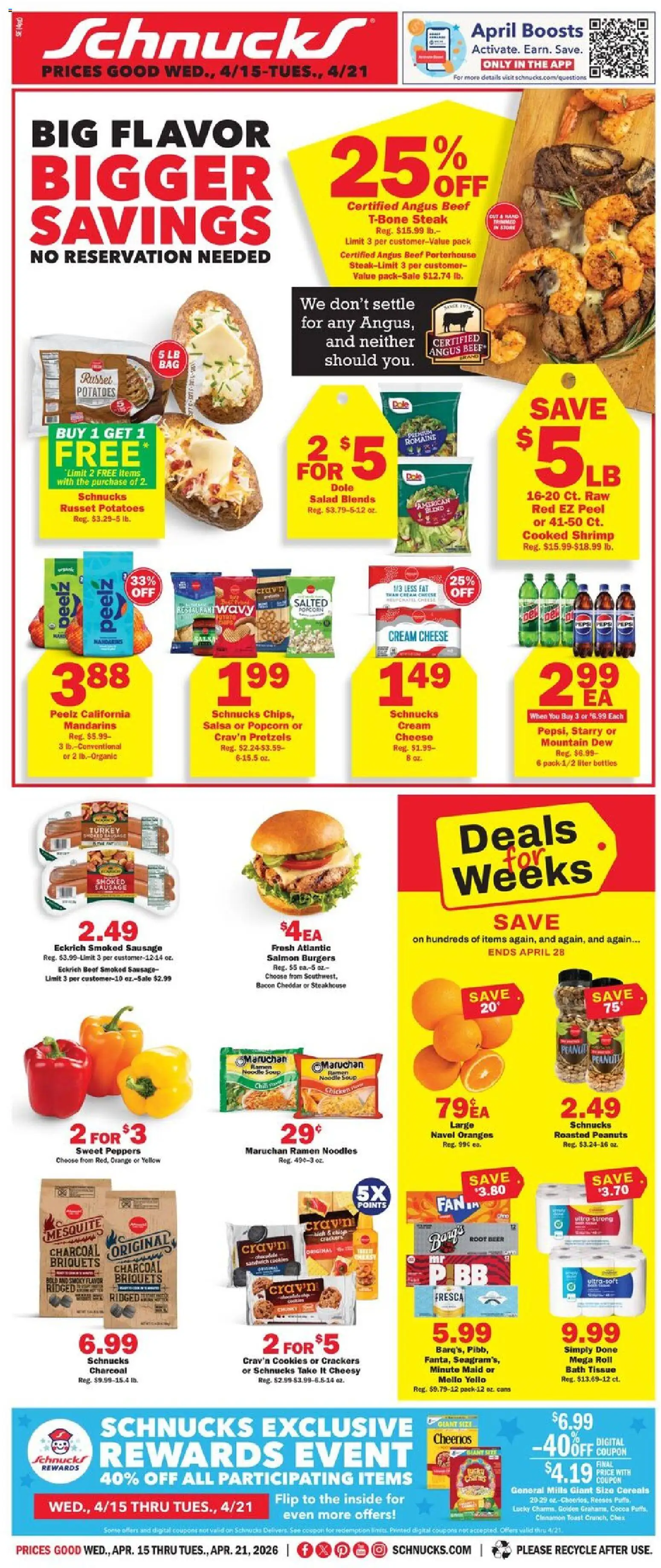 Ad Preview of Schnucks Schnucks Weekly Print Ad - IN from 04/15/2026