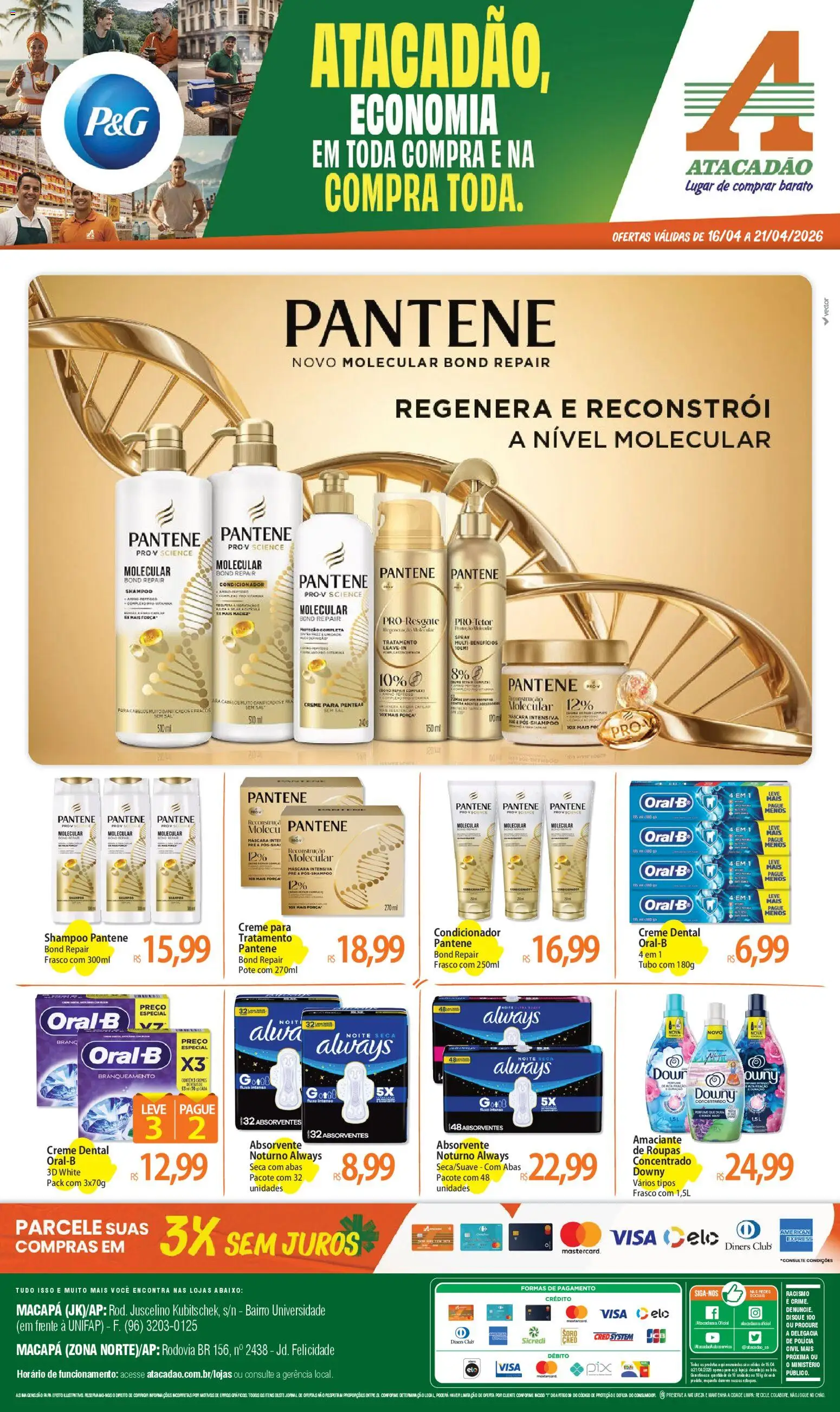 Pré-Visualização do folheto "Atacadão ofertas - AP" da loja Atacadão válido a partir de 16/04/2026 - Perfume, Roupas, Sal, Doce, Creme, Amaciante, Creme dental, Creme para pentear