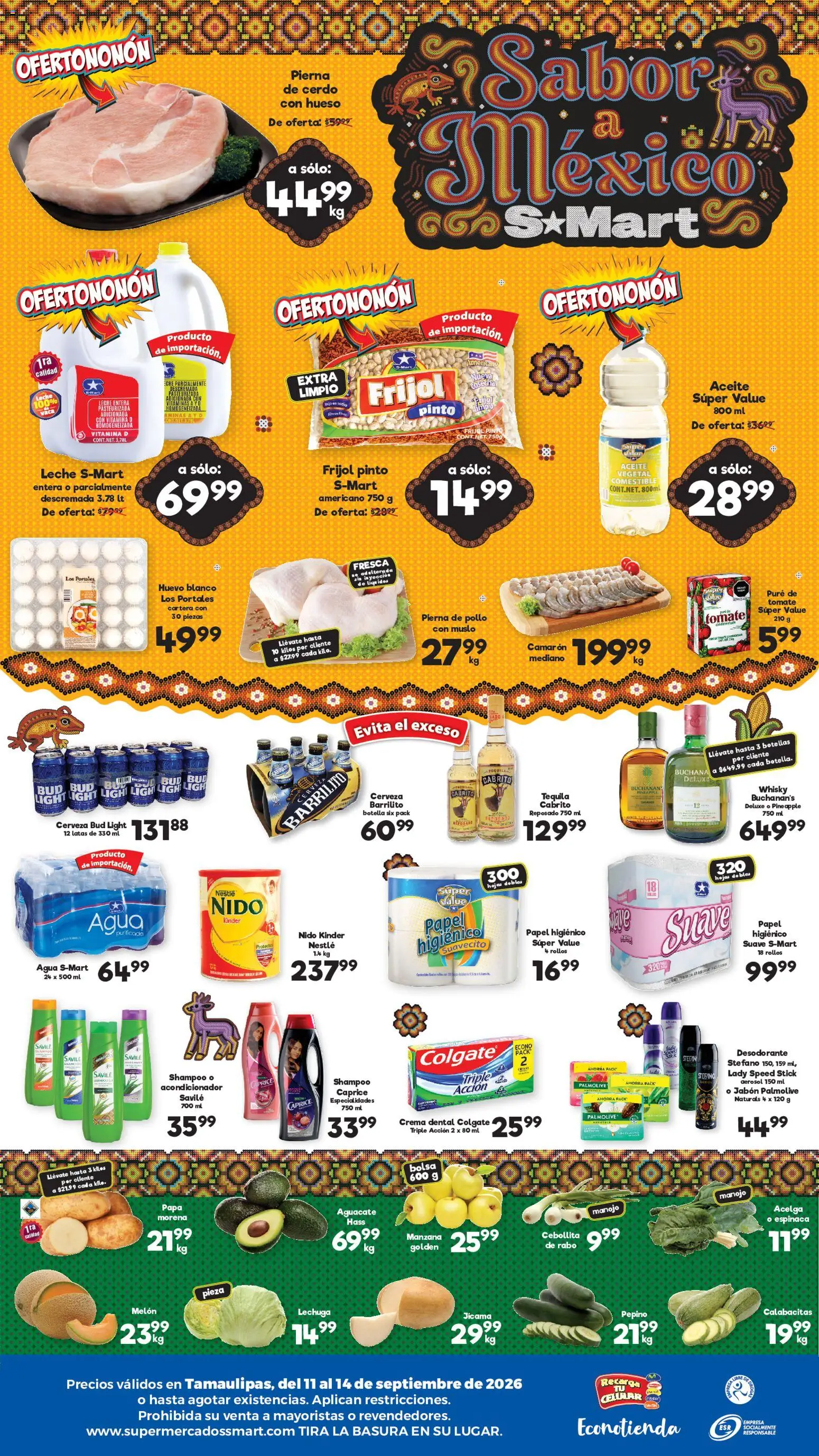 Vista previa las ofertas de la tienda S-Mart - Folleto - Matamoros, Nuevo Laredo, Reynosa desde el 11/09/2026 