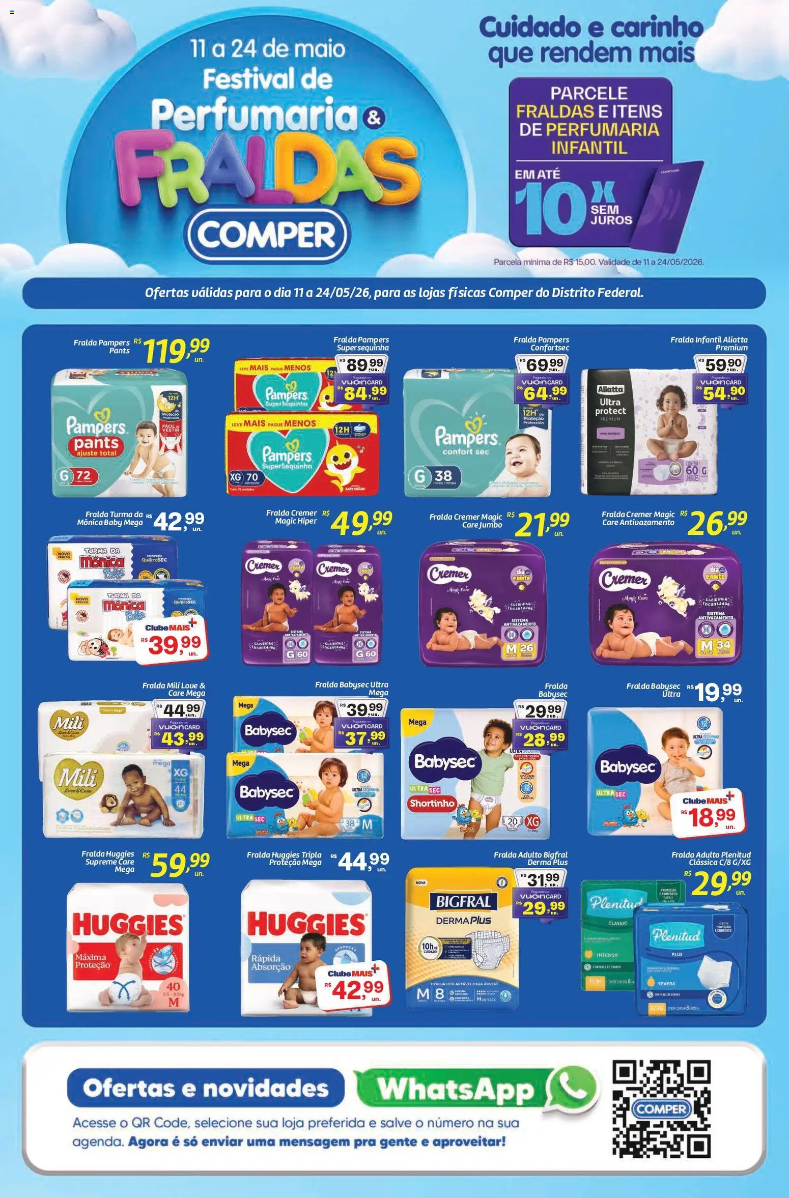 Pré-Visualização do folheto "Comper ofertas Festival de Fraldas " da loja Comper válido a partir de 11/05/2026