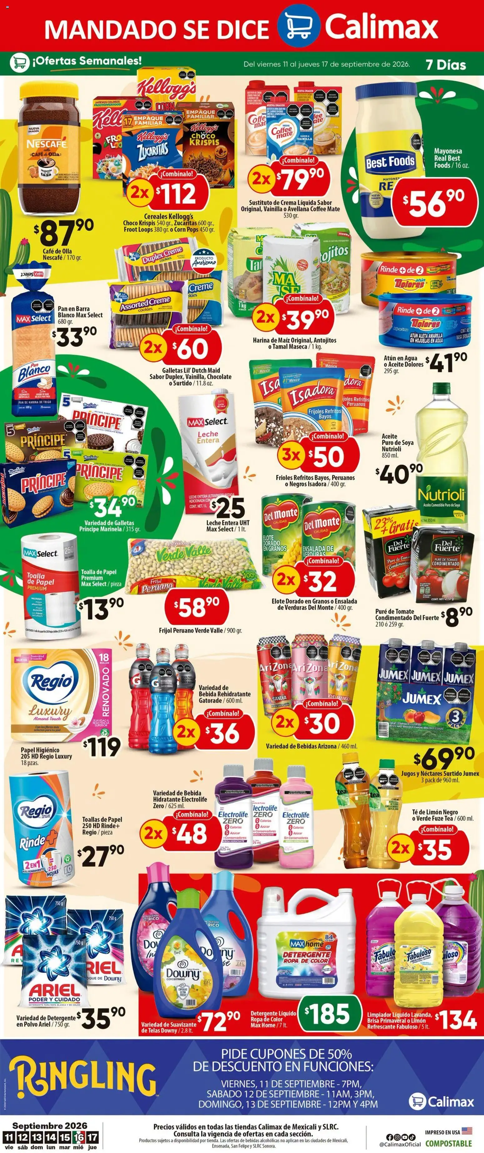 Vista previa las ofertas de la tienda Calimax - Calimax folleto Mexicali y SLRC desde el 11/09/2026 
