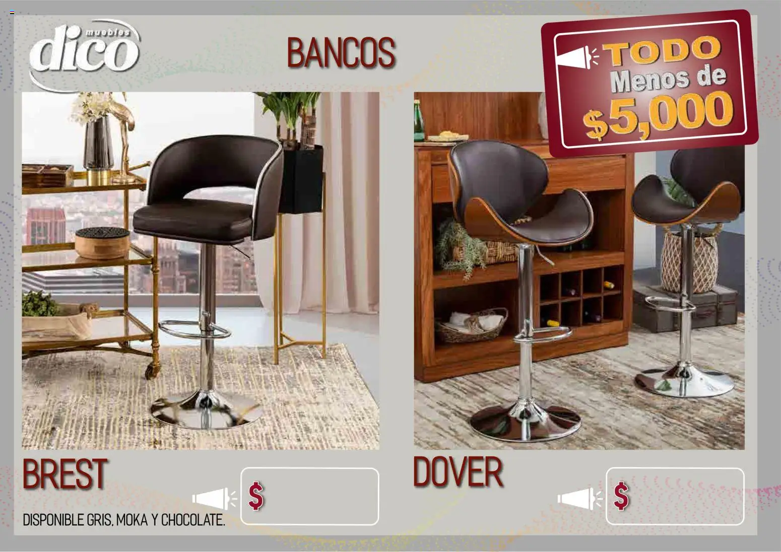 Vista previa las ofertas de la tienda Muebles Dico - Muebles Dico catálogo Todo menos de 5000 Pacifico desde el 09/04/2026 