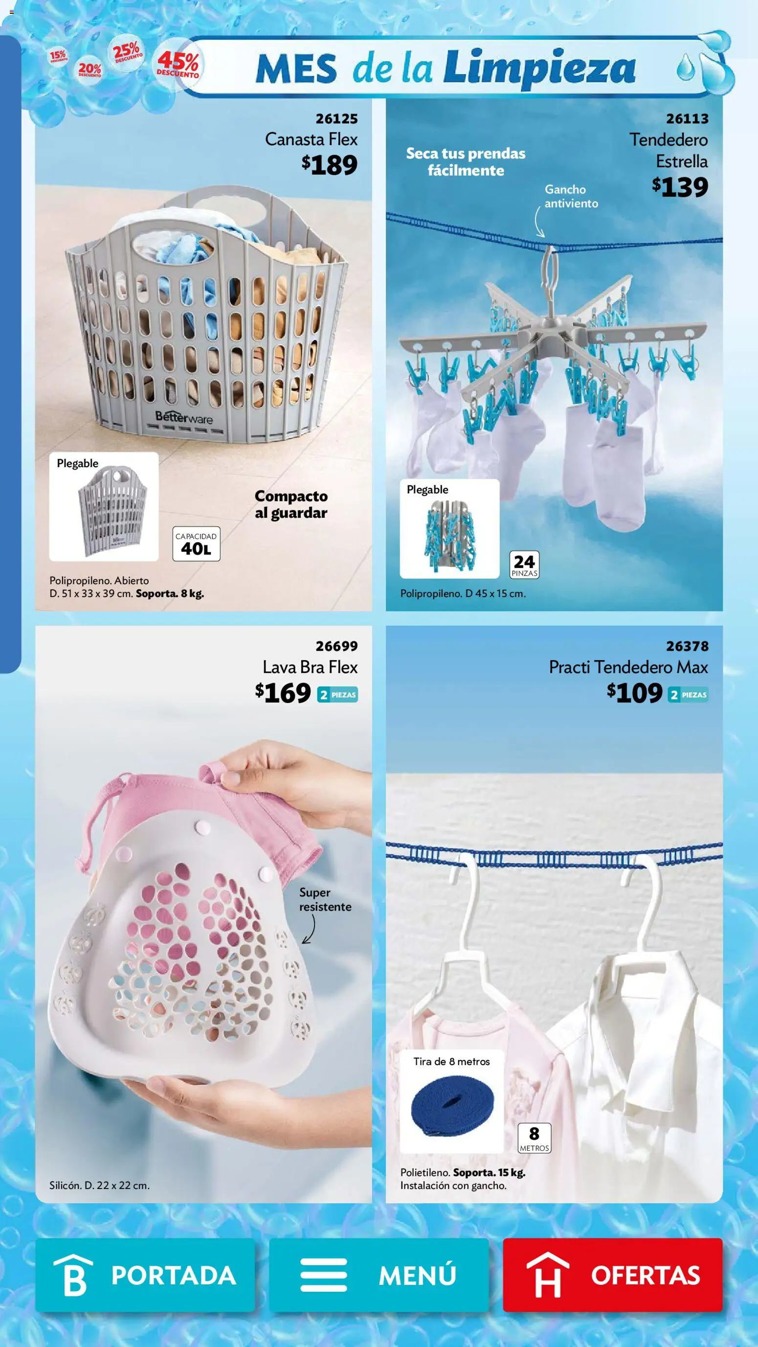 Vista previa las ofertas de la tienda Betterware - Betterware campaña 10 2026 desde el 28/09/2026 - Canasta, Tendedero