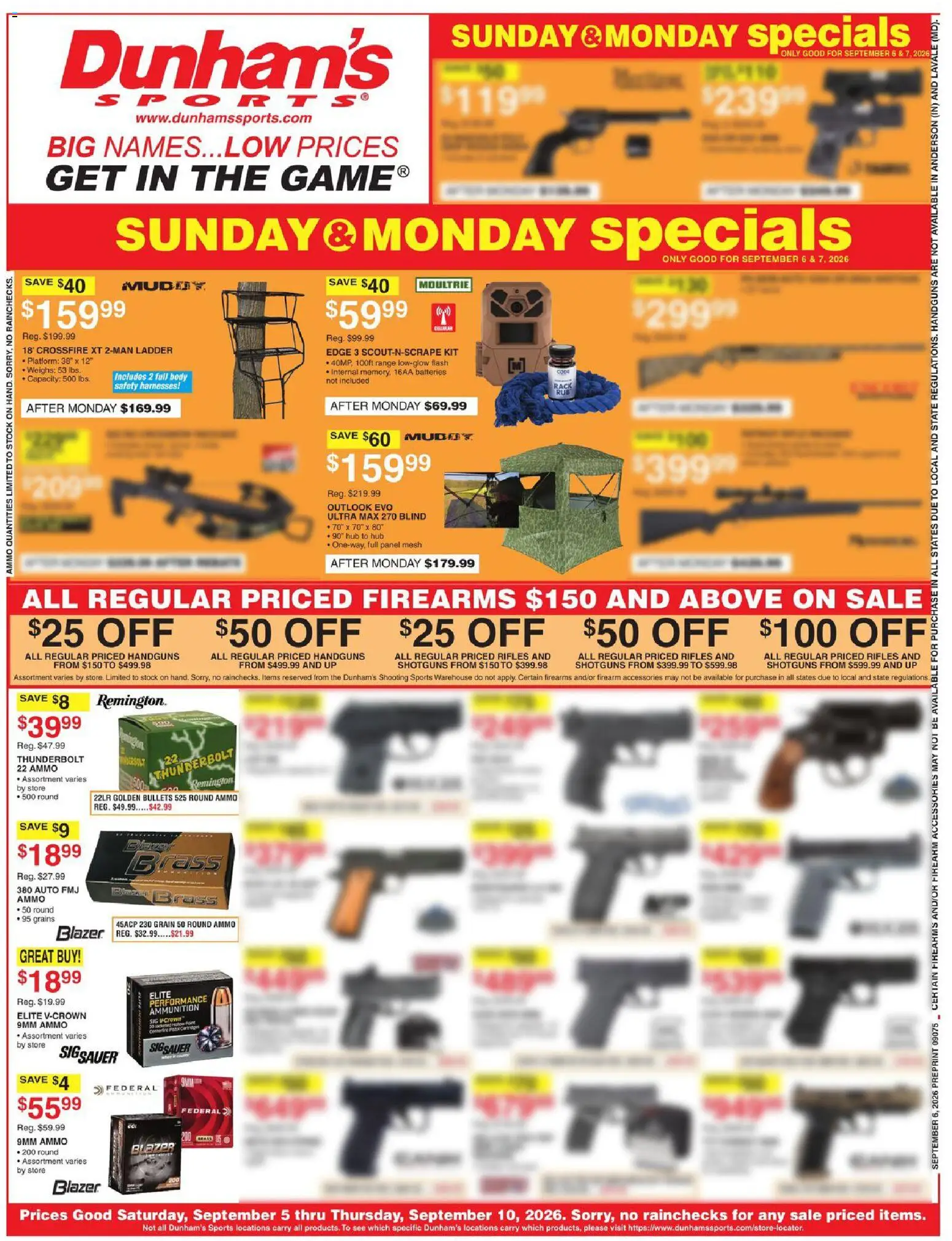 Ad Preview of Dunham's Sports Dunham's Sports Weekly Ad from 09/05/2026
