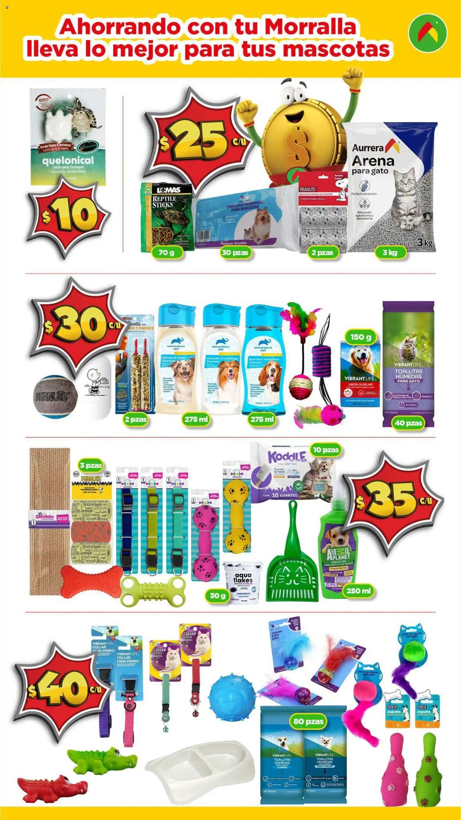 Vista previa las ofertas de la tienda Bodega Aurrerá - Bodega Aurrerá folleto Con tu Morralla, tu ahorro rinde más desde el 17/09/2026 - Shampoo, Toallitas húmedas, Jabón, Guantes, Collar