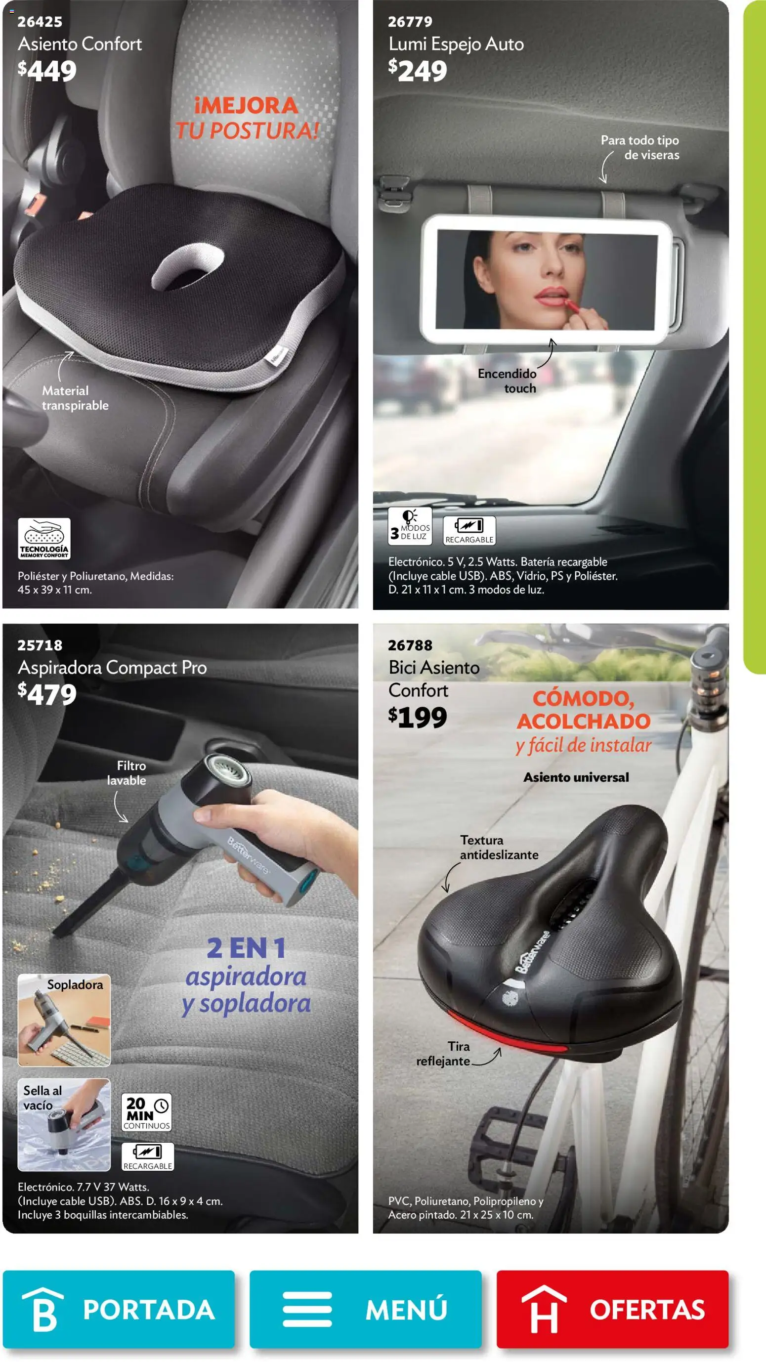 Vista previa las ofertas de la tienda Betterware - Betterware campaña 10 2026 desde el 28/09/2026 - Batería, Aspiradora, Espejo, Cable, Acolchado