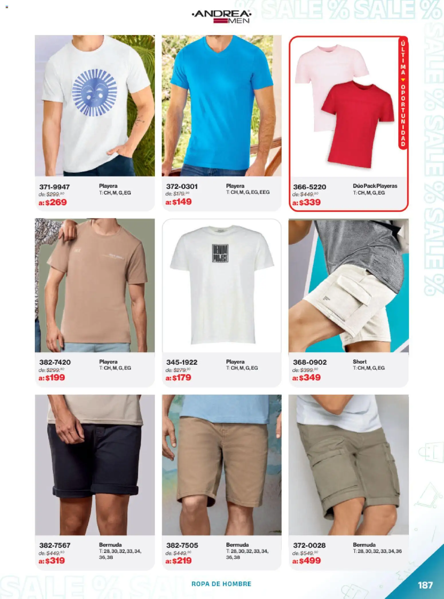 Vista previa las ofertas de la tienda Andrea - Catálogo Outlet desde el 21/12/2025 - Playera, Ropa, Short, Sal, Bermuda