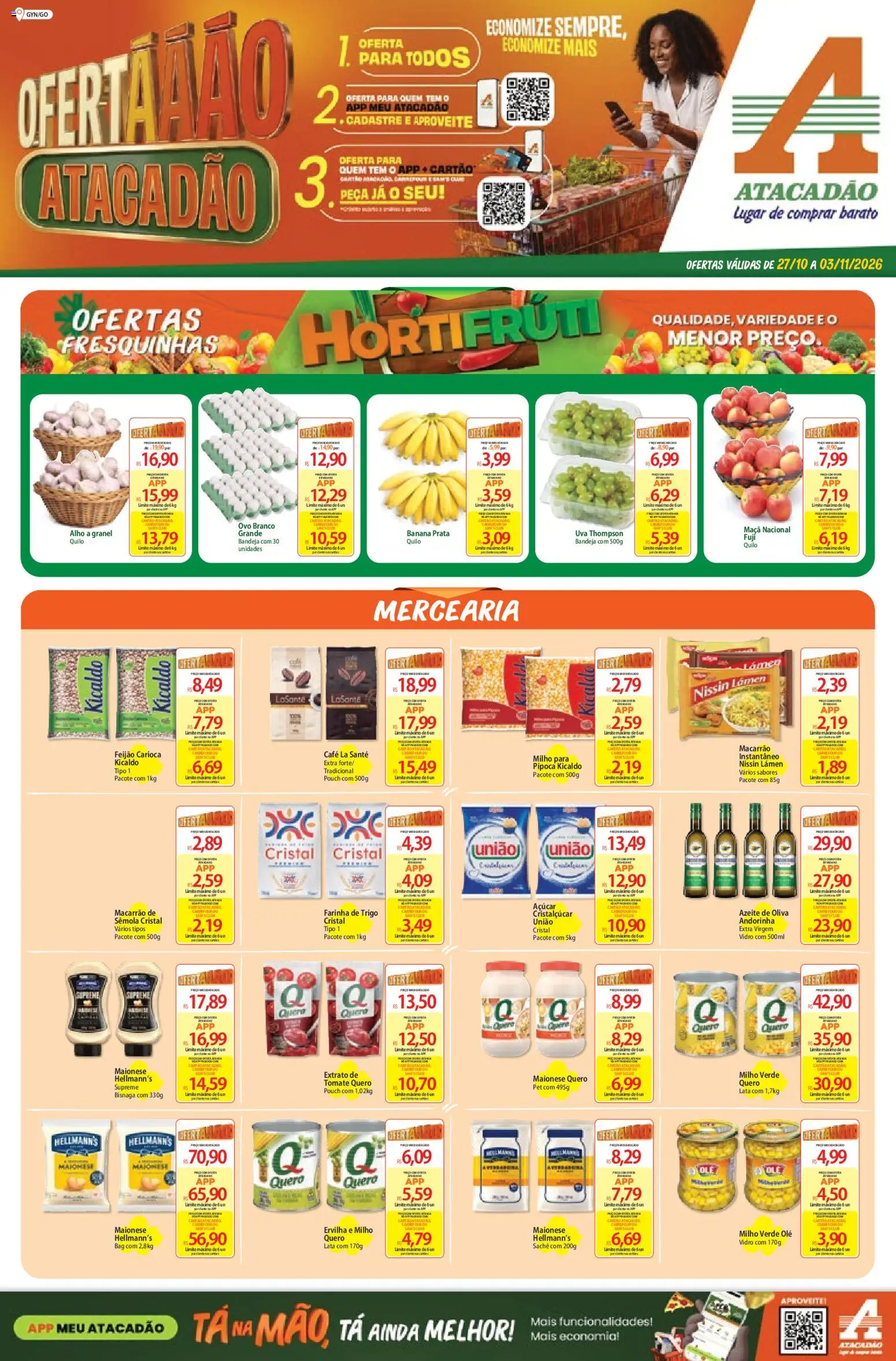 Pré-Visualização do folheto "Atacadão ofertas - GO" da loja Atacadão válido a partir de 27/10/2026