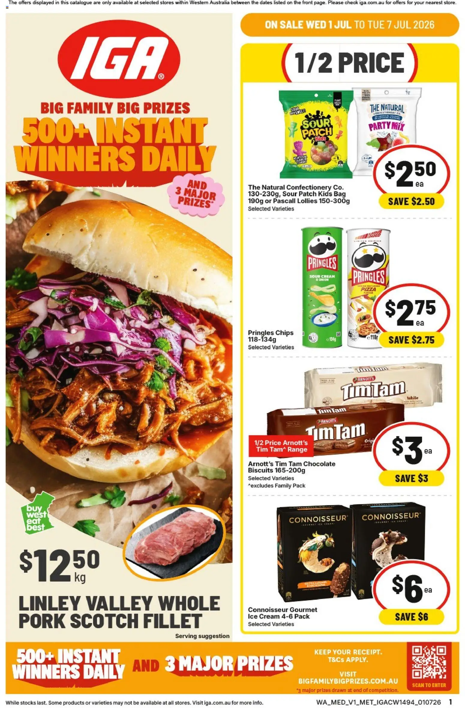 Preview of catalogue IGA catalogue WA Medium Metro from shop IGA valid 01/07/2026 - Chocolate, Pizza, Pork, Cream, Scotch, Ice, Fillet, Bag