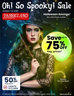 Preview of leaflet Fabricland weekly flyer / circulaire from shop Fabricland is valid from Oct 01, 2026