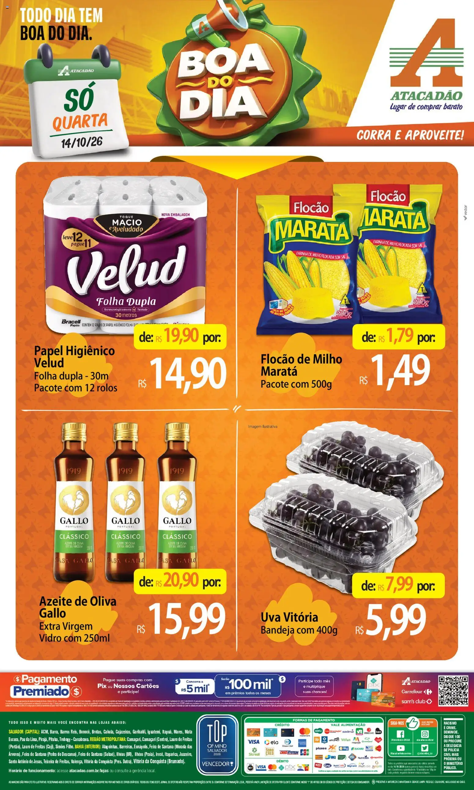 Pré-Visualização do folheto "Atacadão ofertas - BA" da loja Atacadão válido a partir de 14/10/2026