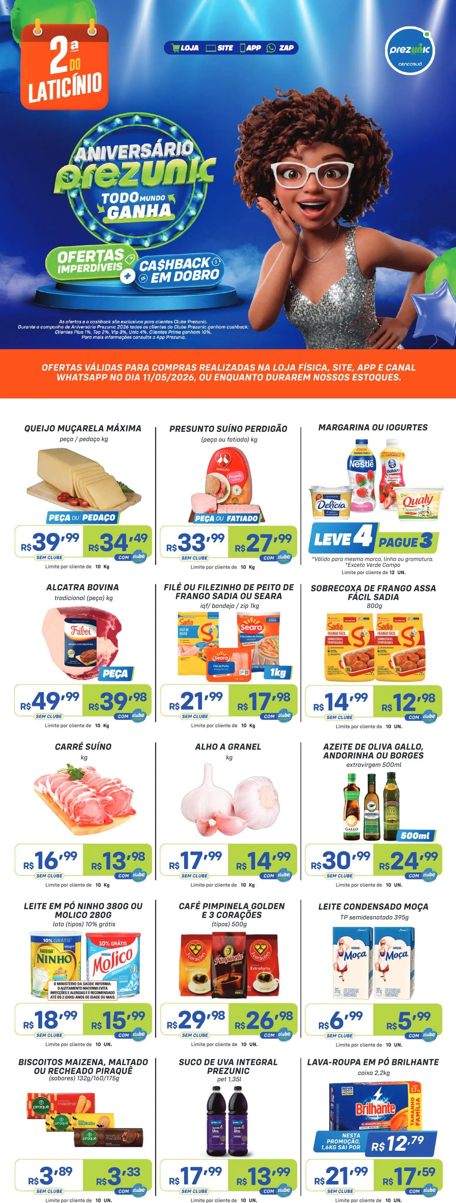 Pré-Visualização do folheto "Prezunic ofertas" da loja Prezunic válido a partir de 11/05/2026