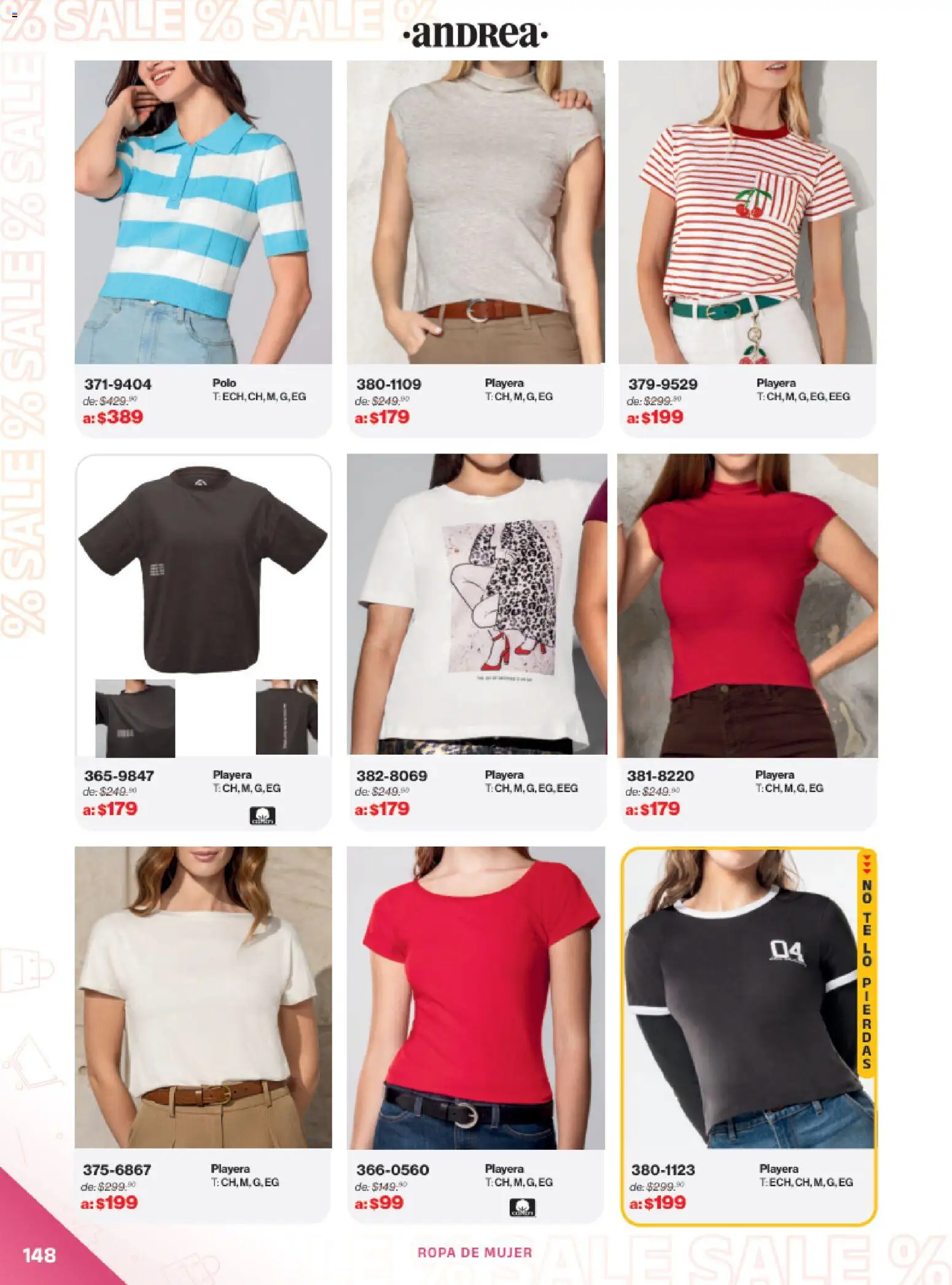 Vista previa las ofertas de la tienda Andrea - Catálogo Outlet desde el 21/12/2025 - Playera, Ropa