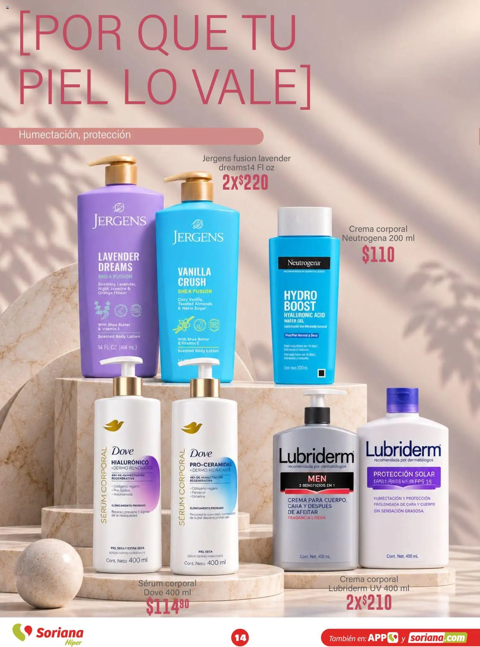 Vista previa las ofertas de la tienda Soriana - Soriana Híper - Modo #Glowing desde el 30/09/2026 - Té, Crema, Body, Serum, Crema corporal, Fragancia