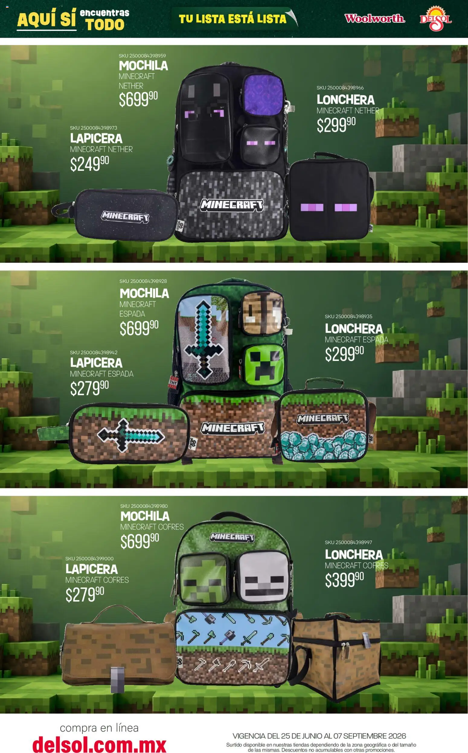 Vista previa las ofertas de la tienda Del Sol y Woolworth - Del Sol y Woolworth catálogo Back To School desde el 25/06/2026 
