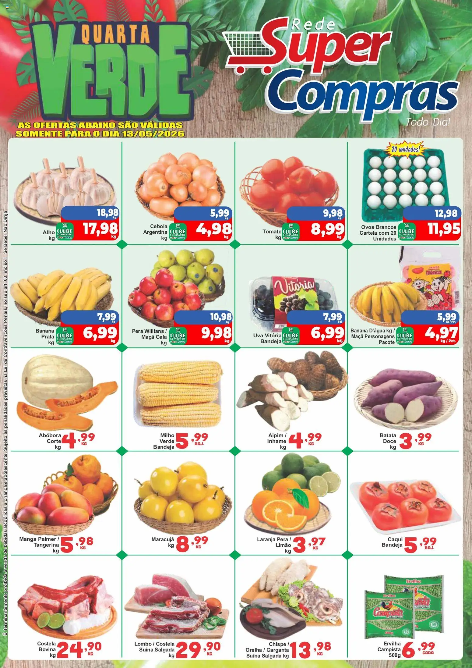 Pré-Visualização do folheto "Rede Super Compras ofertas do Dia" da loja Rede Super Compras válido a partir de 13/05/2026
