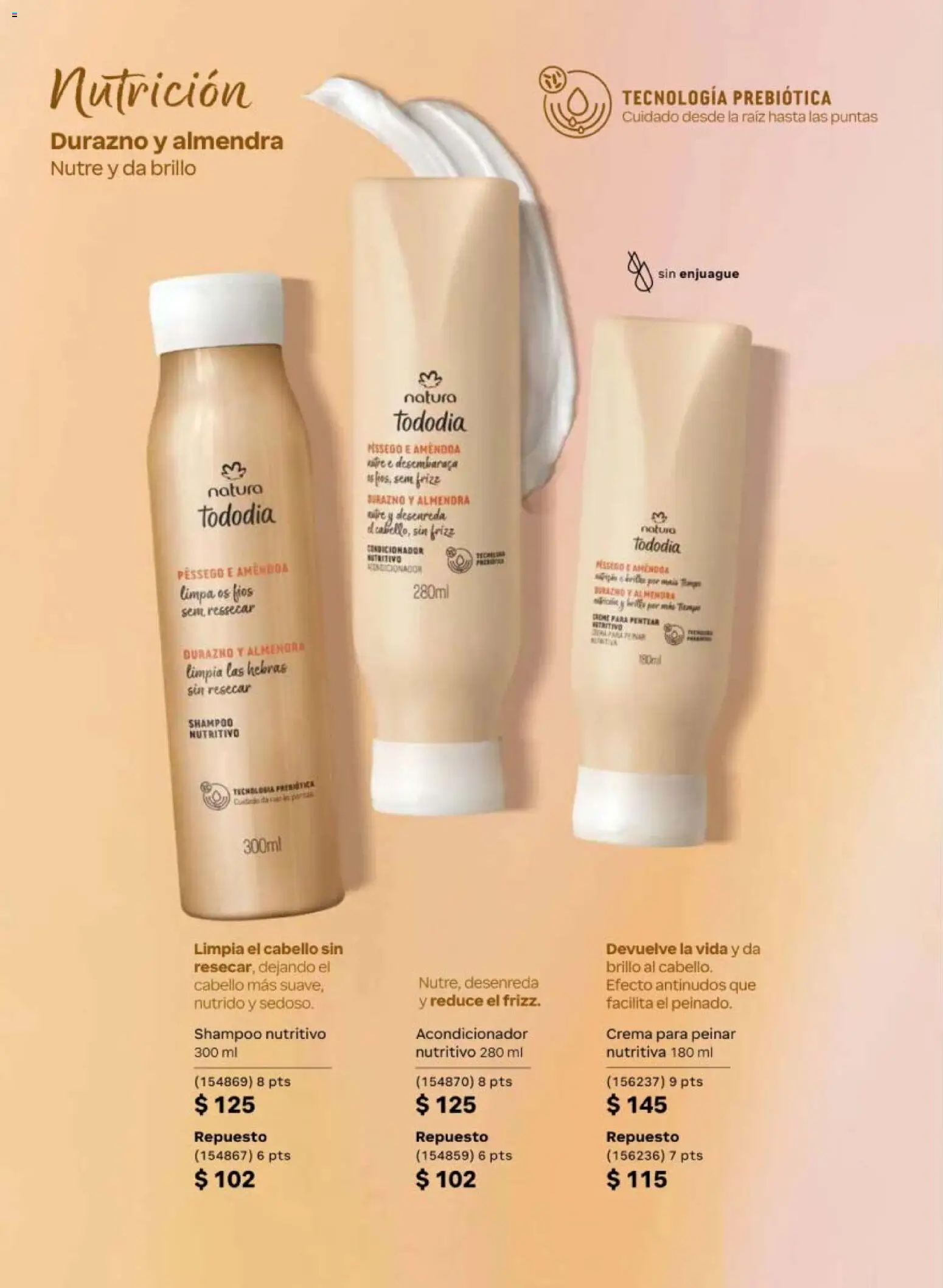 Vista previa las ofertas de la tienda Natura - Natura campaña 6 2026 desde el 02/04/2026 - Shampoo, Durazno, Crema, Acondicionador, Brillo, Almendra