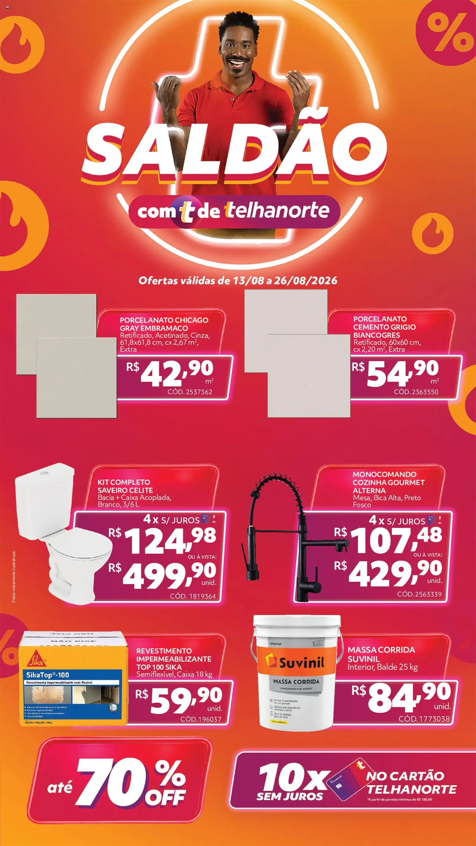 Pré-Visualização do folheto "Telhanorte - Ofertas atuais" da loja Telhanorte válido a partir de 13/08/2026