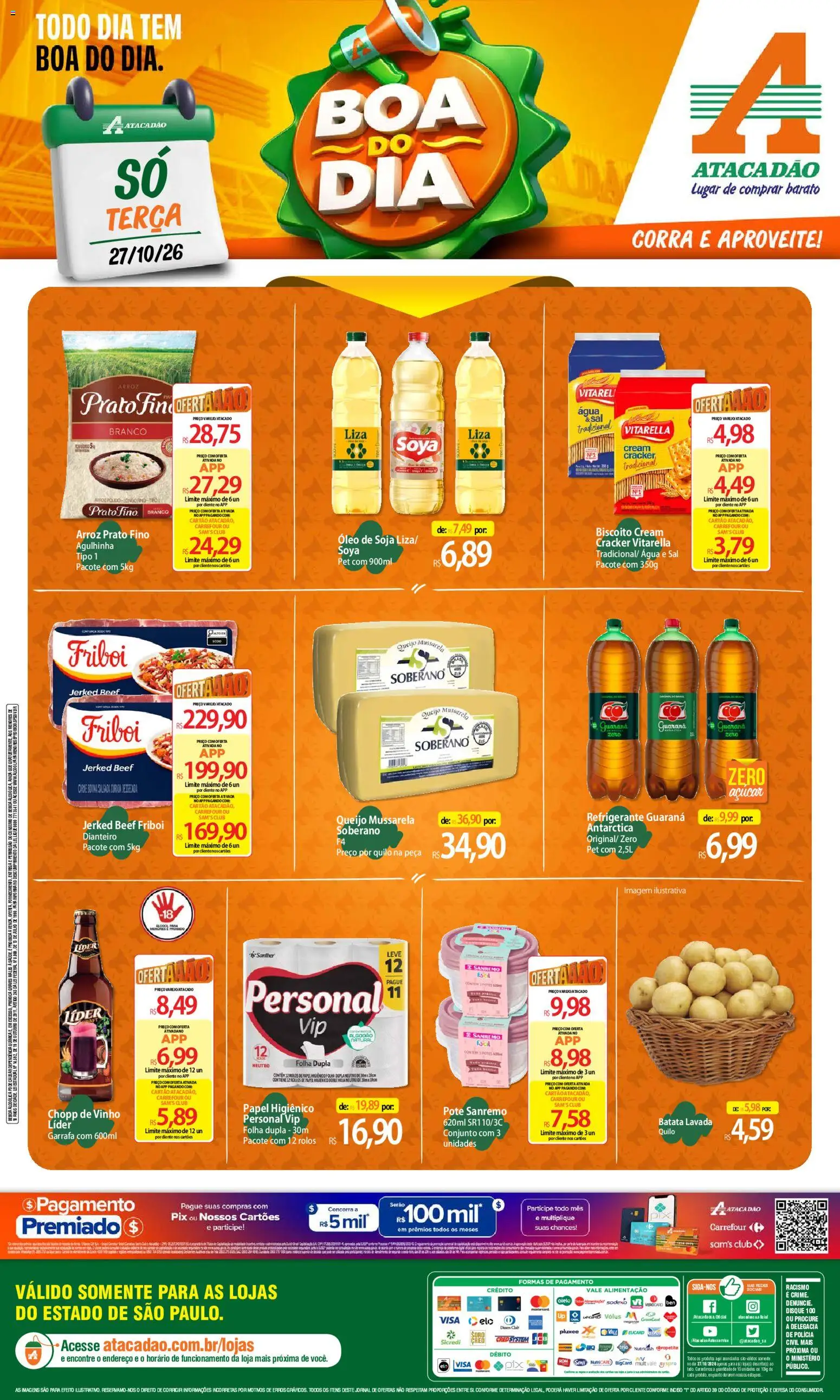 Pré-Visualização do folheto "Atacadão ofertas - SP" da loja Atacadão válido a partir de 27/10/2026