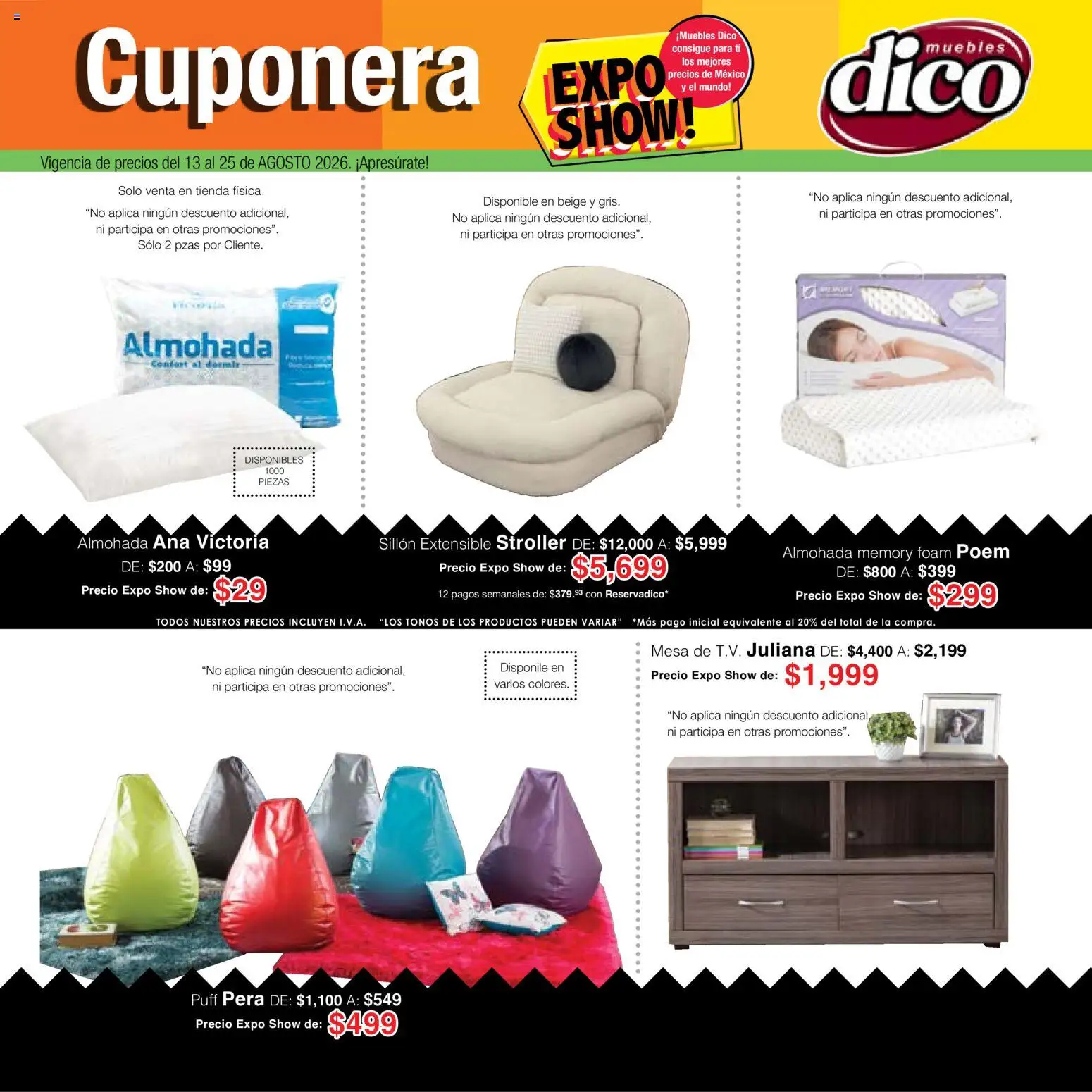 Vista previa las ofertas de la tienda Muebles Dico - Muebles Dico catálogo Expo Show desde el 13/08/2026 