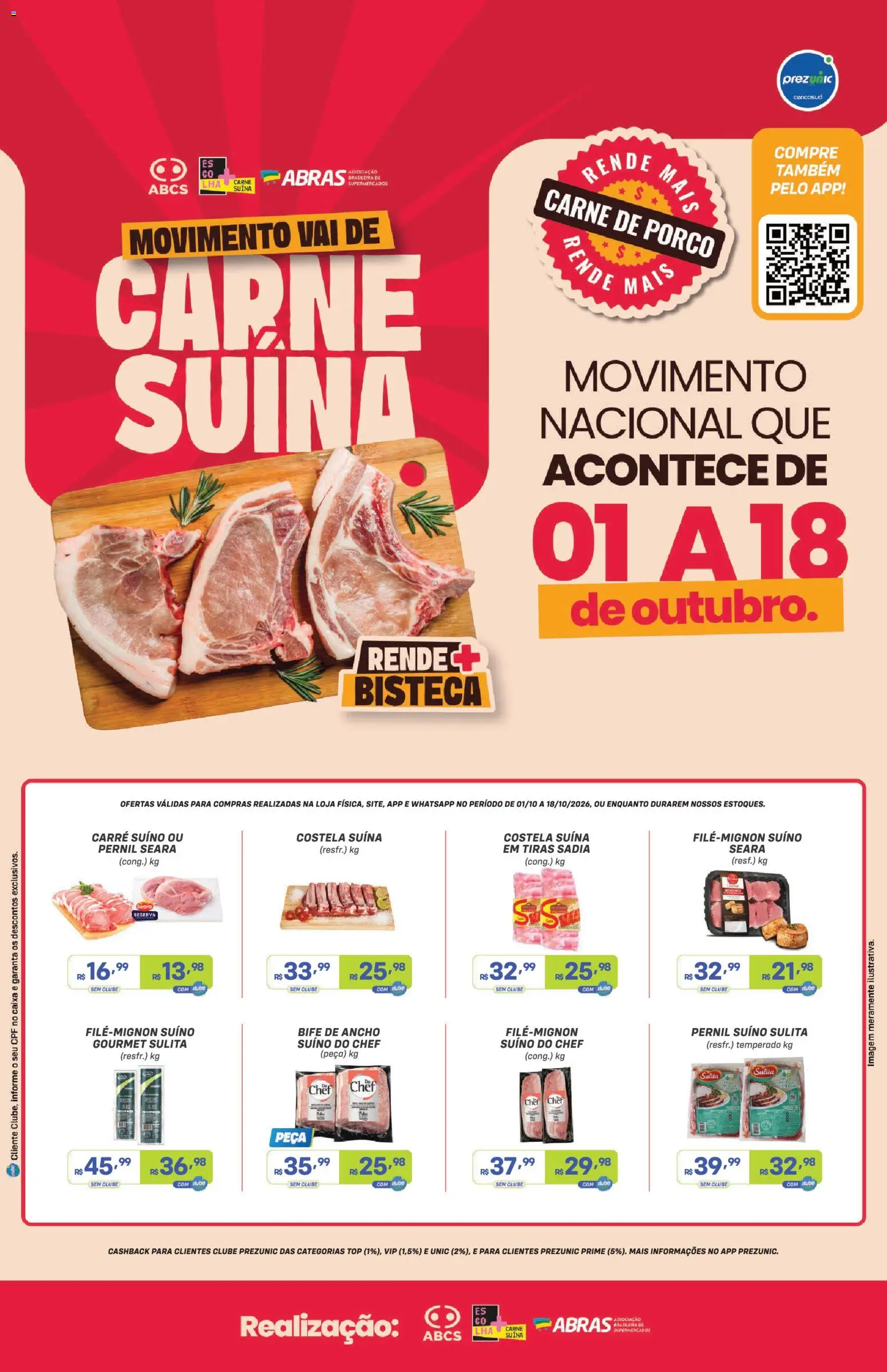 Pré-Visualização do folheto "Prezunic ofertas Movimento vai de carne suína" da loja Prezunic válido a partir de 01/10/2026