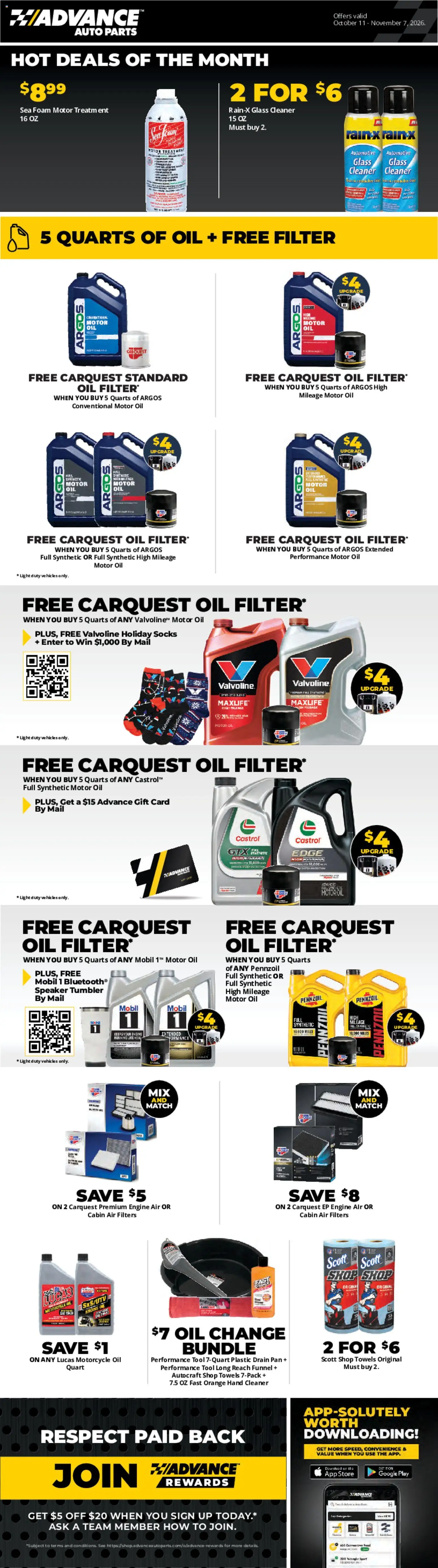 Ad Preview of Advance Auto Parts Advance Auto Parts Weekly Ad from 10/11/2026