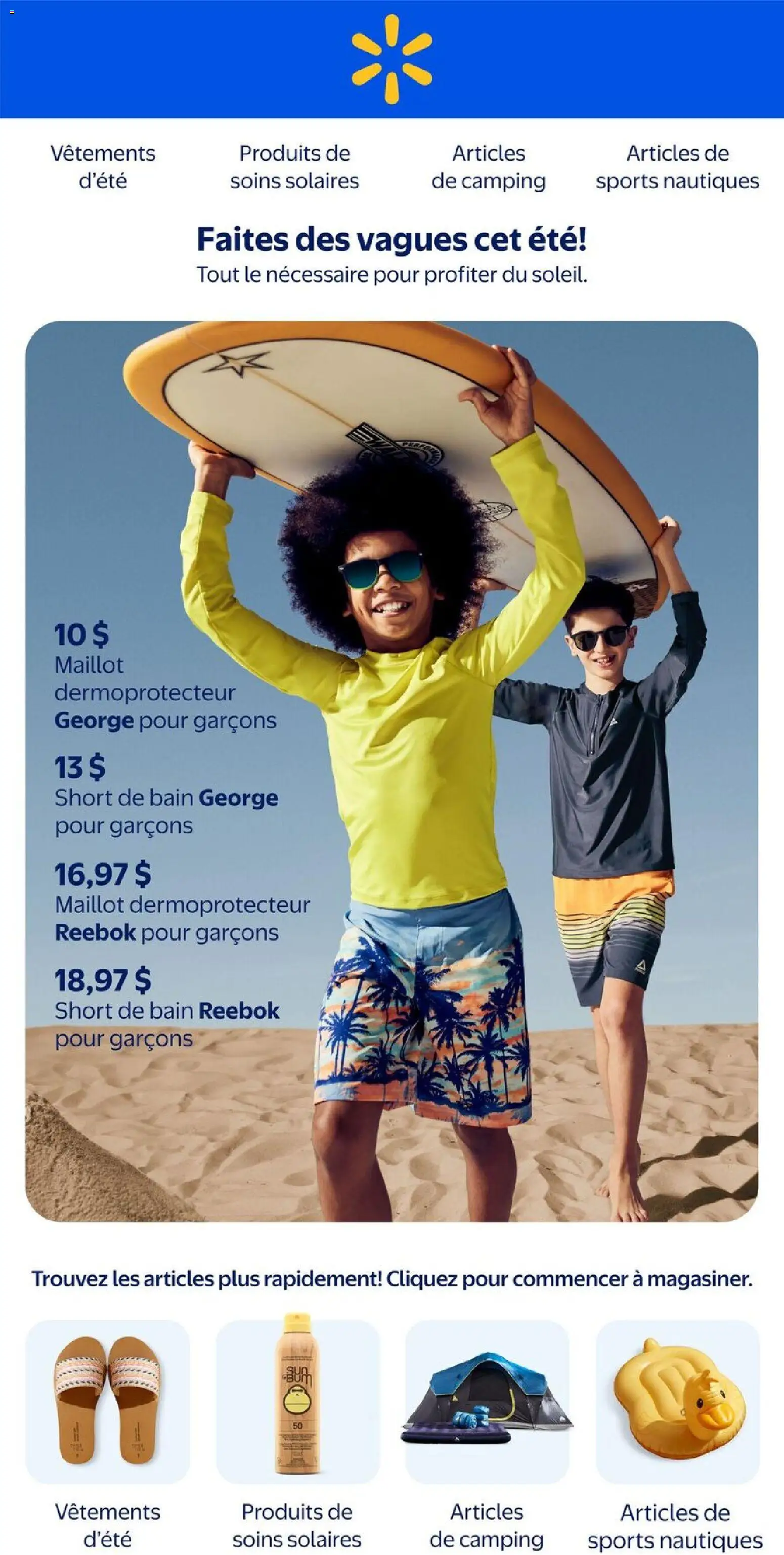 Preview of leaflet Walmart circulaire - Faites des vagues cet été! from shop Walmart is valid from May 07, 2026