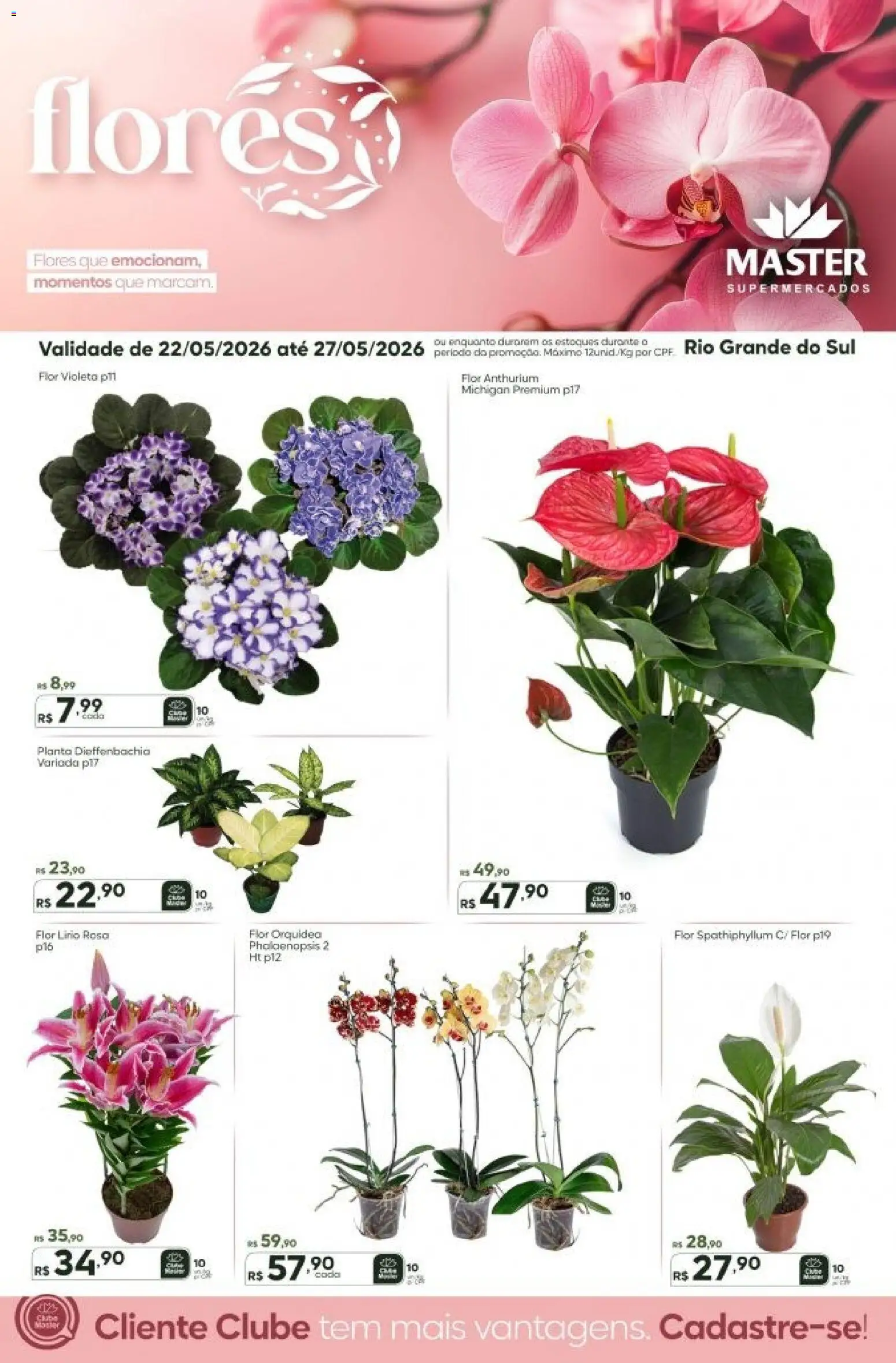 Pré-Visualização do folheto "Master ofertas Flores" da loja Master válido a partir de 22/05/2026