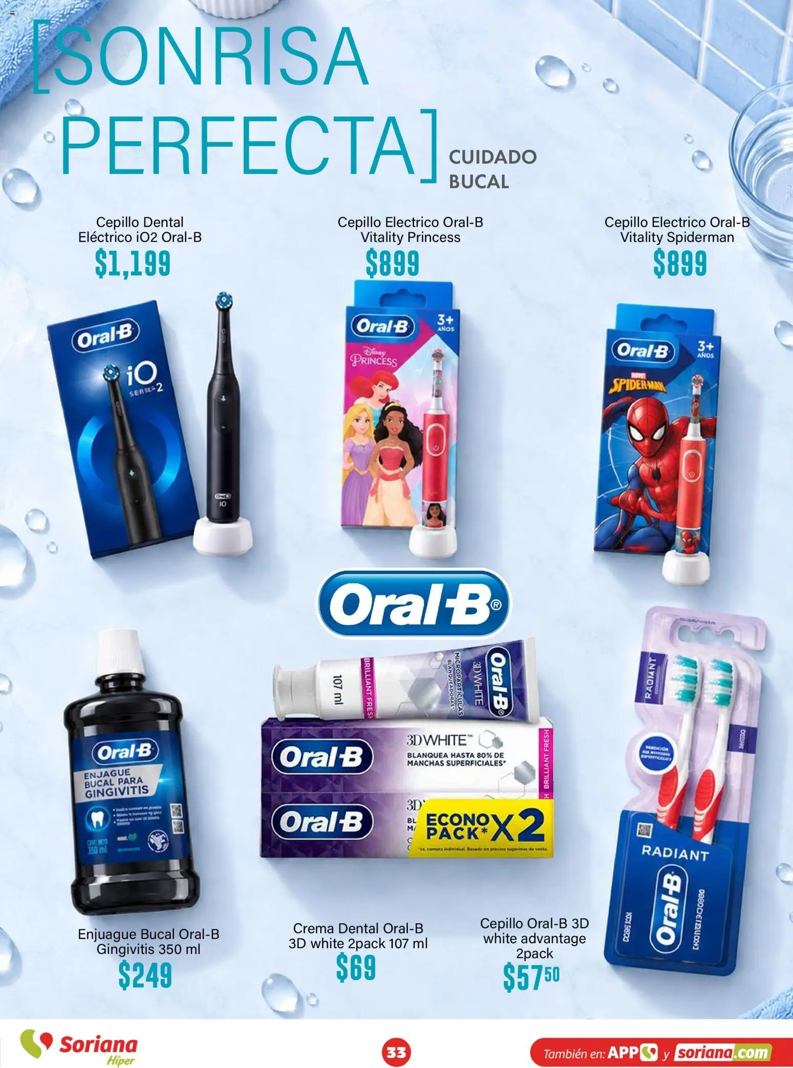 Vista previa las ofertas de la tienda Soriana - Soriana Híper - Modo #Glowing desde el 30/09/2026 - Crema, Enjuague bucal, Cepillo