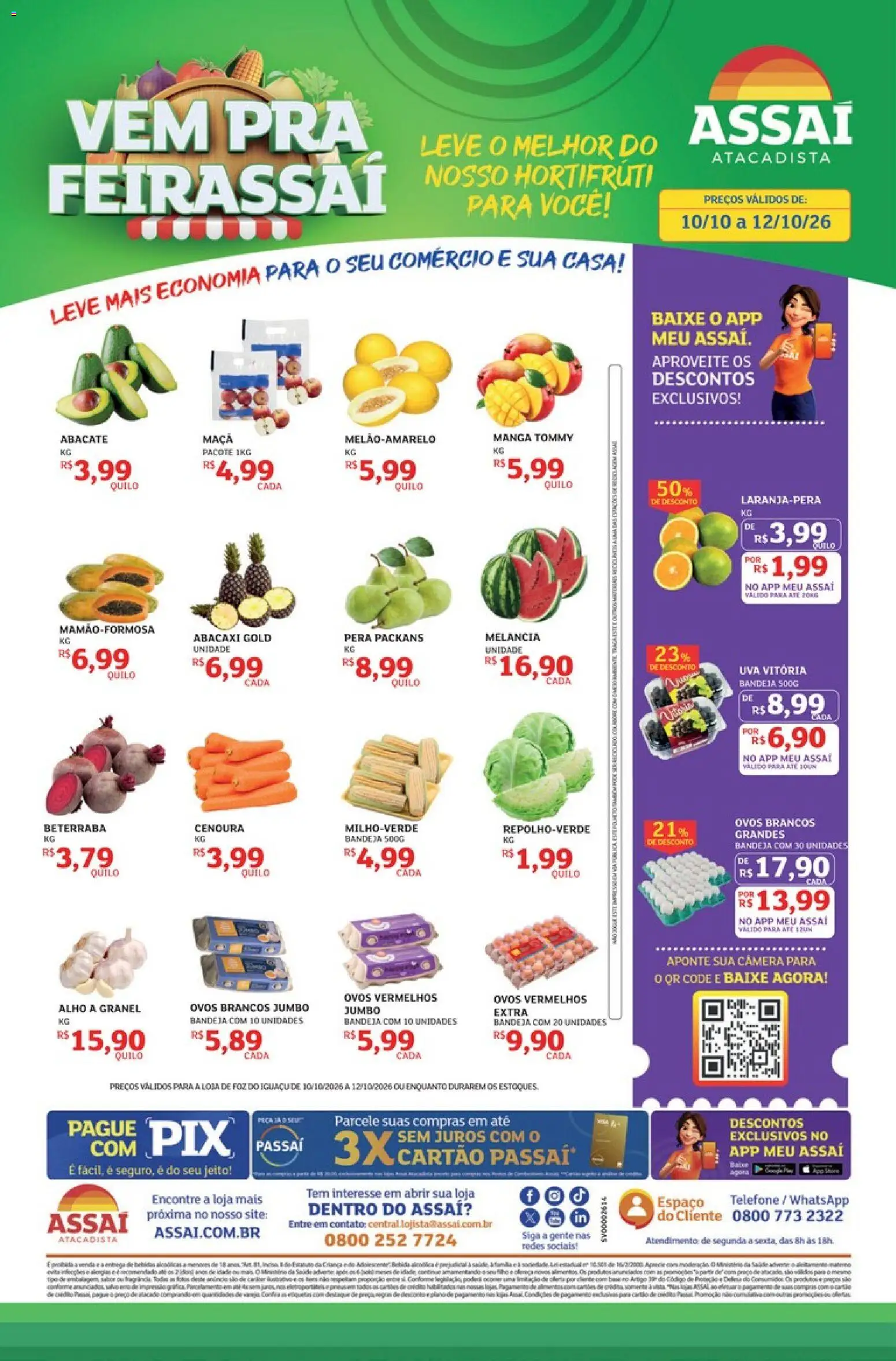 Pré-Visualização do folheto "Assaí Atacadista ofertas - PR" da loja Assaí Atacadista válido a partir de 10/10/2026