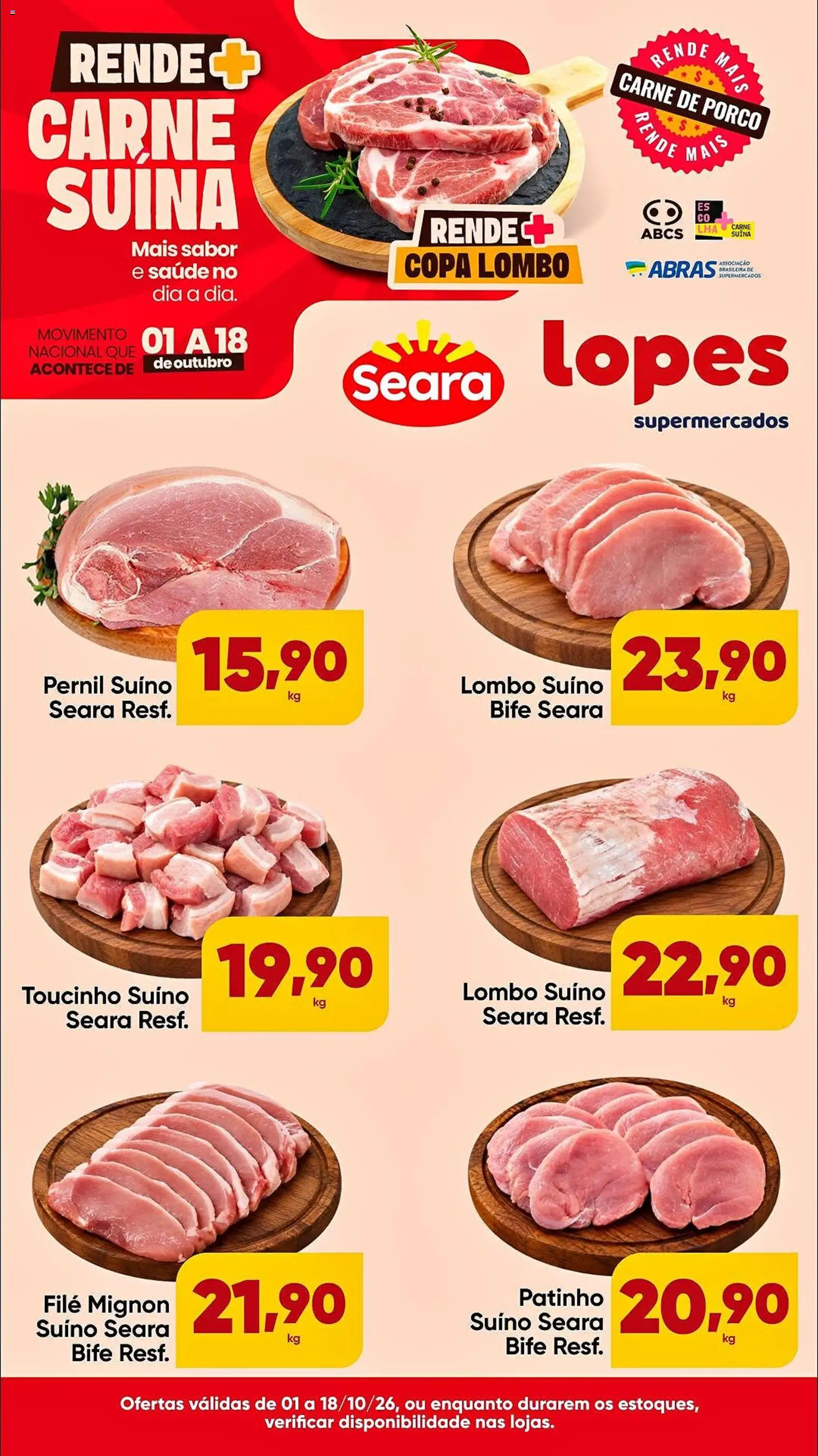 Pré-Visualização do folheto "Lopes Supermercados ofertas Carne" da loja Lopes Supermercados válido a partir de 01/10/2026
