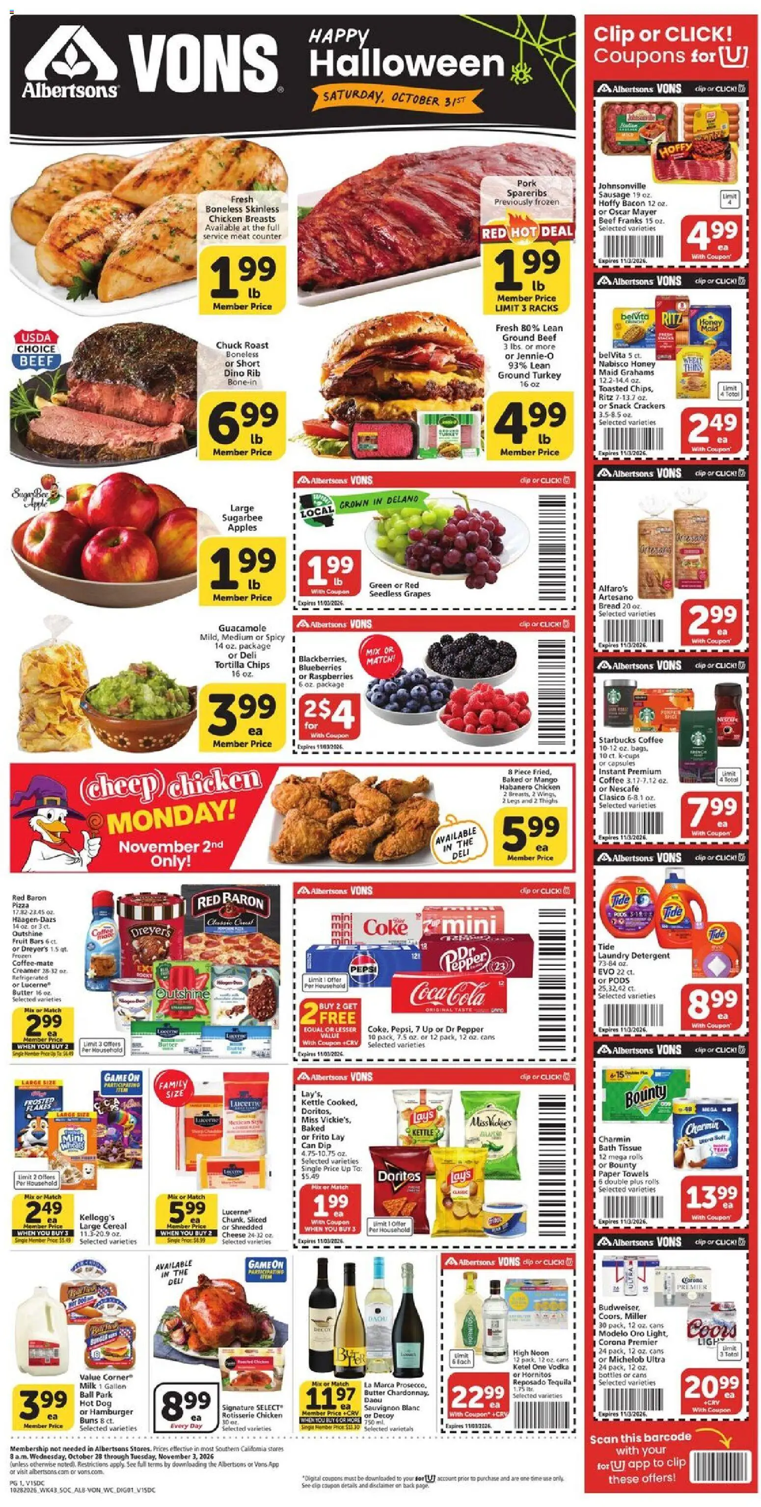 Ad Preview of Vons Vons Weekly Ad from 10/28/2026