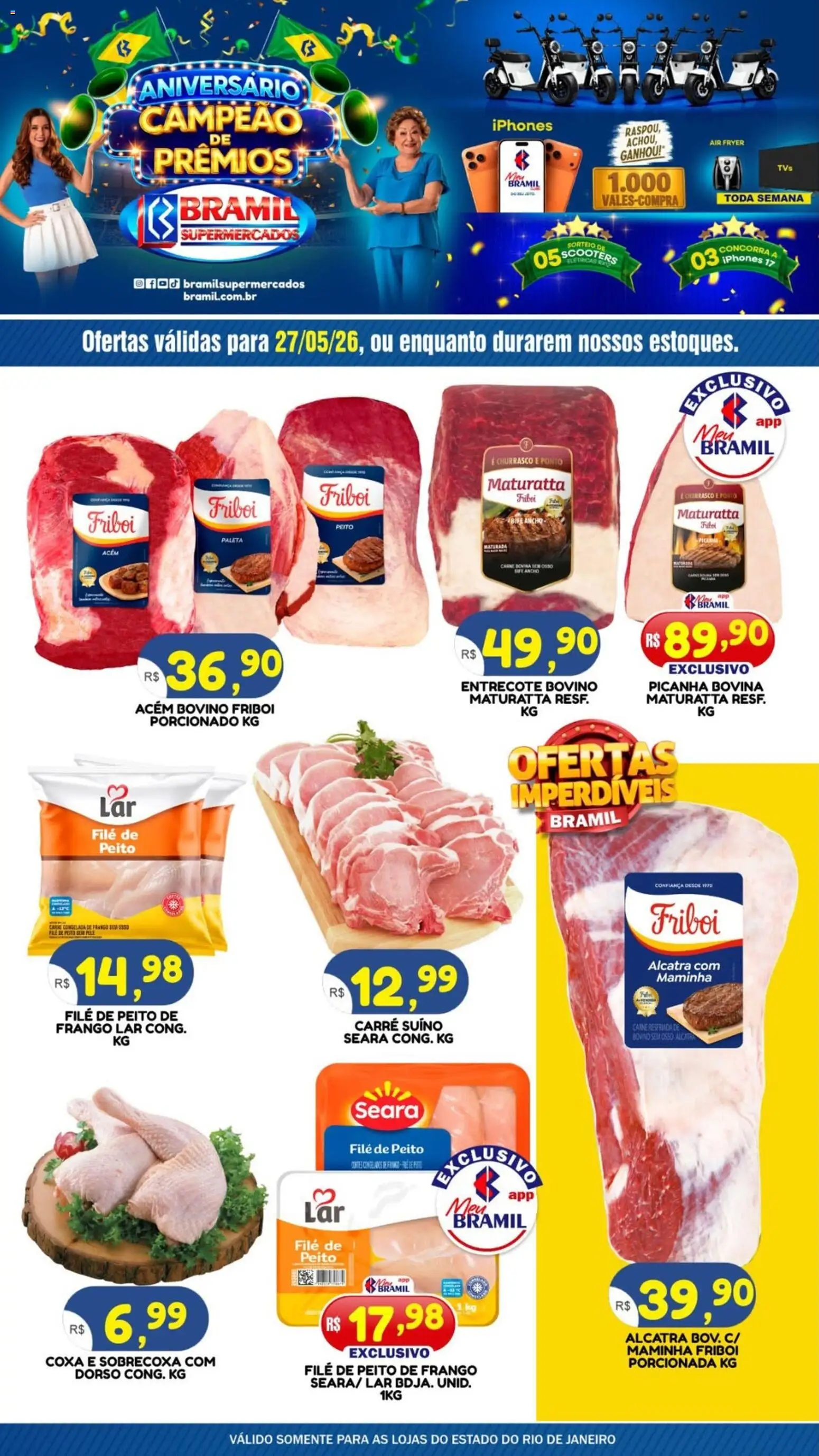 Pré-Visualização do folheto "Bramil Supermercados ofertas do Dia" da loja Bramil Supermercados válido a partir de 27/05/2026