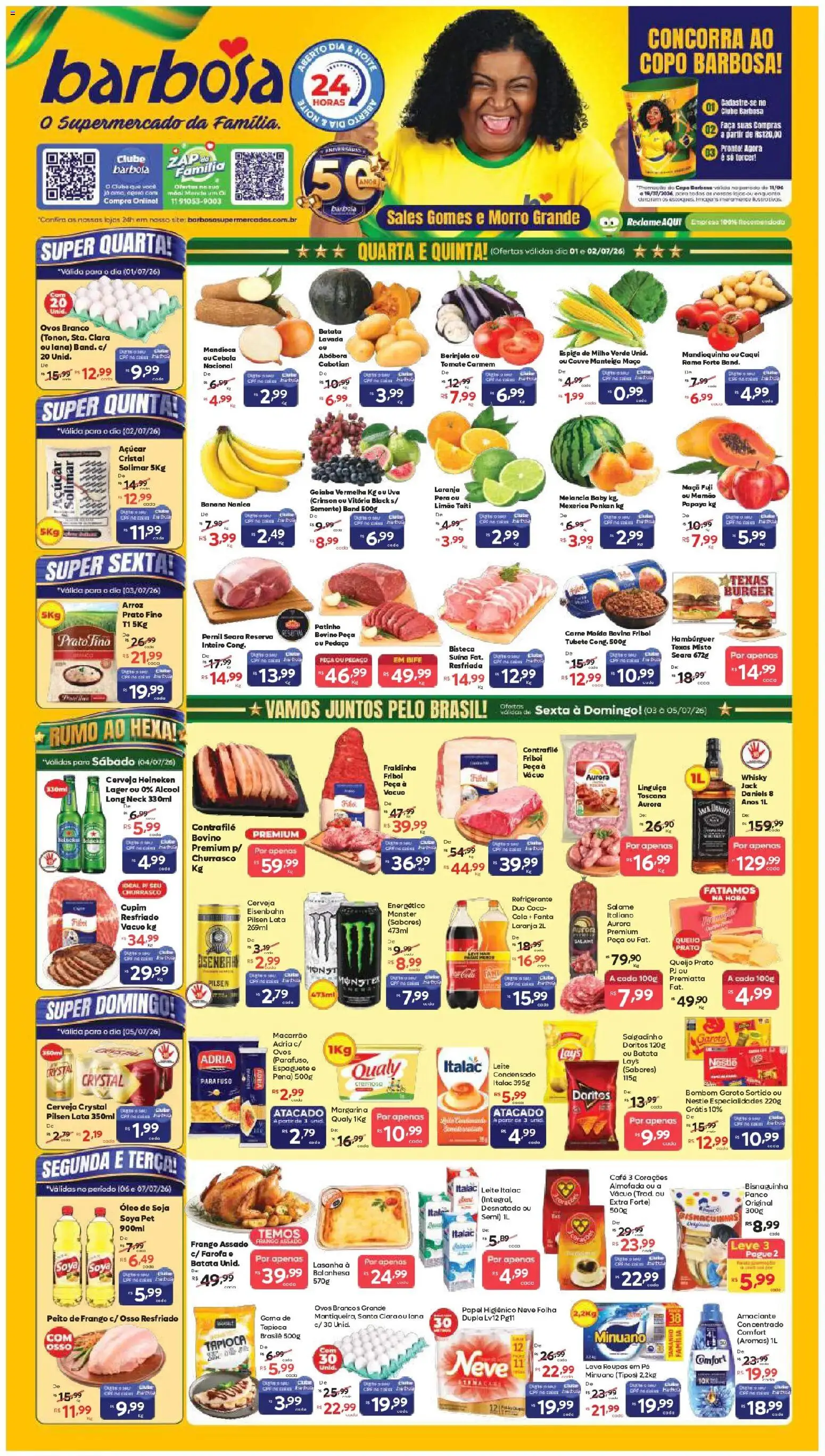 Pré-Visualização do folheto "Barbosa Supermercados ofertas Sales Gomes e Morro Grande" da loja Barbosa Supermercados válido a partir de 01/07/2026