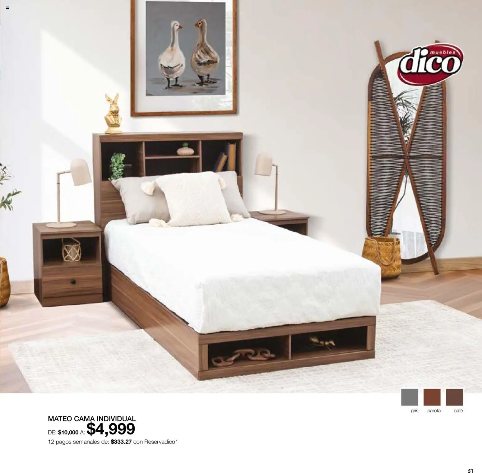 Vista previa las ofertas de la tienda Muebles Dico - Muebles Dico catálogo desde el 01/08/2026 - Café, Cama