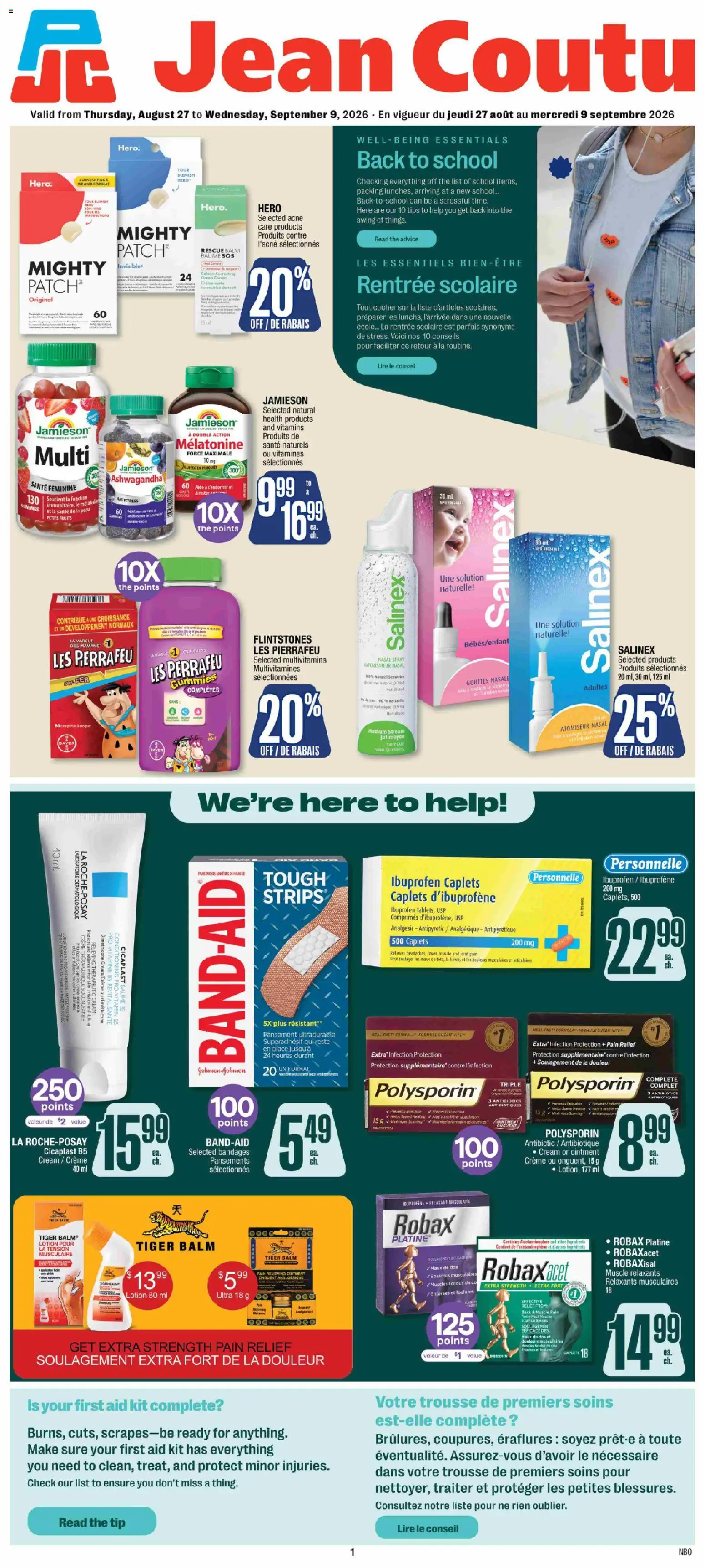 Preview of leaflet Jean Coutu - Encart Pharma from shop Jean Coutu is valid from Aug 27, 2026