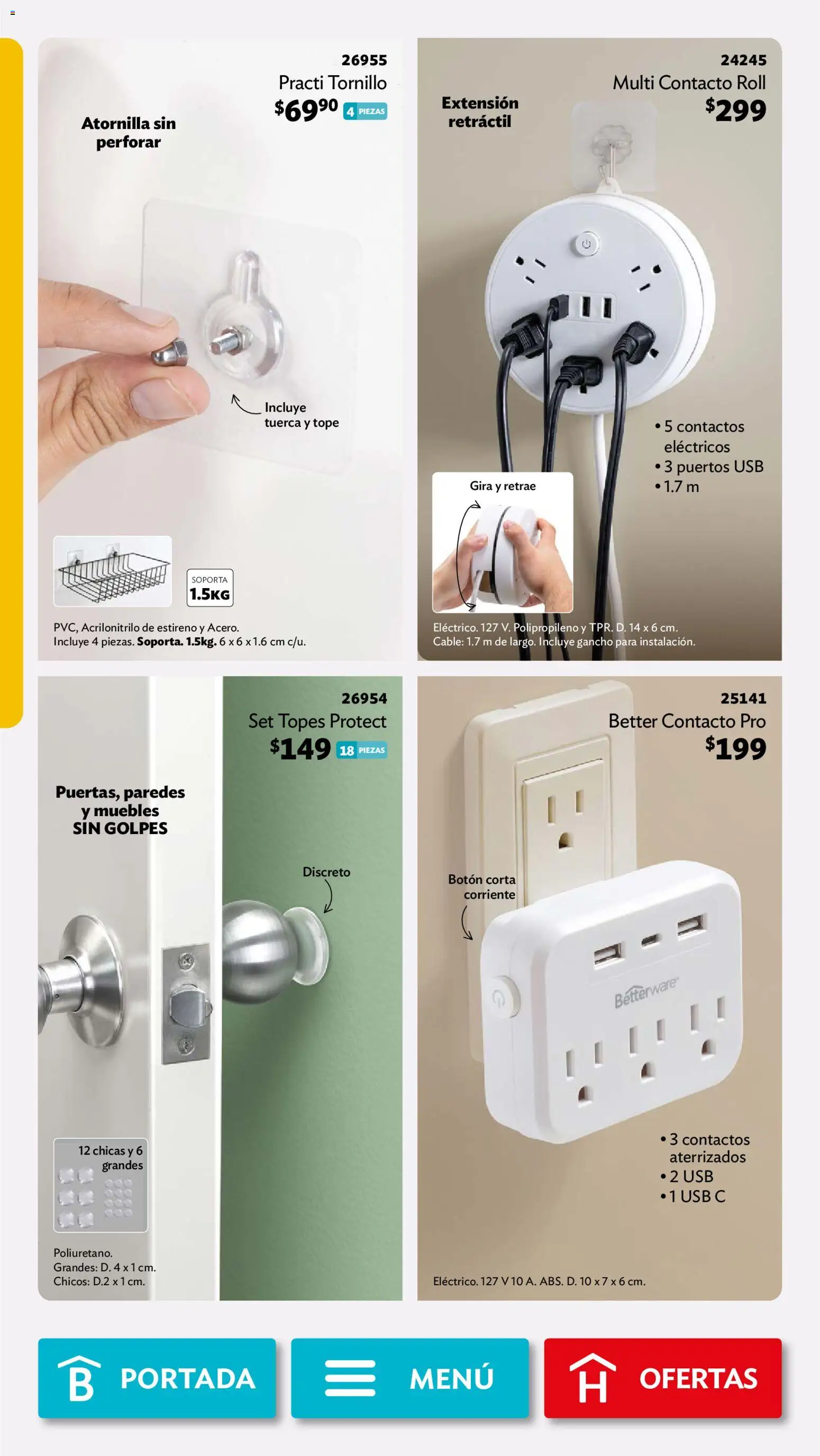Vista previa las ofertas de la tienda Betterware - Betterware campaña 10 2026 desde el 28/09/2026 - Usb, Extensión, Tornillo, Cable, Tuerca