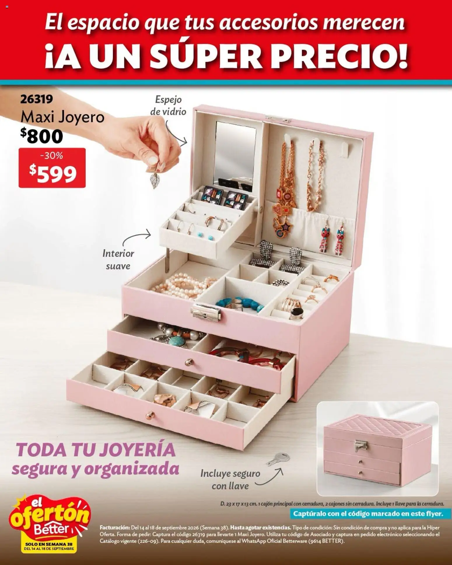 Vista previa las ofertas de la tienda Betterware - Betterware catálogo El Ofertón desde el 14/09/2026 - Espejo, Llave