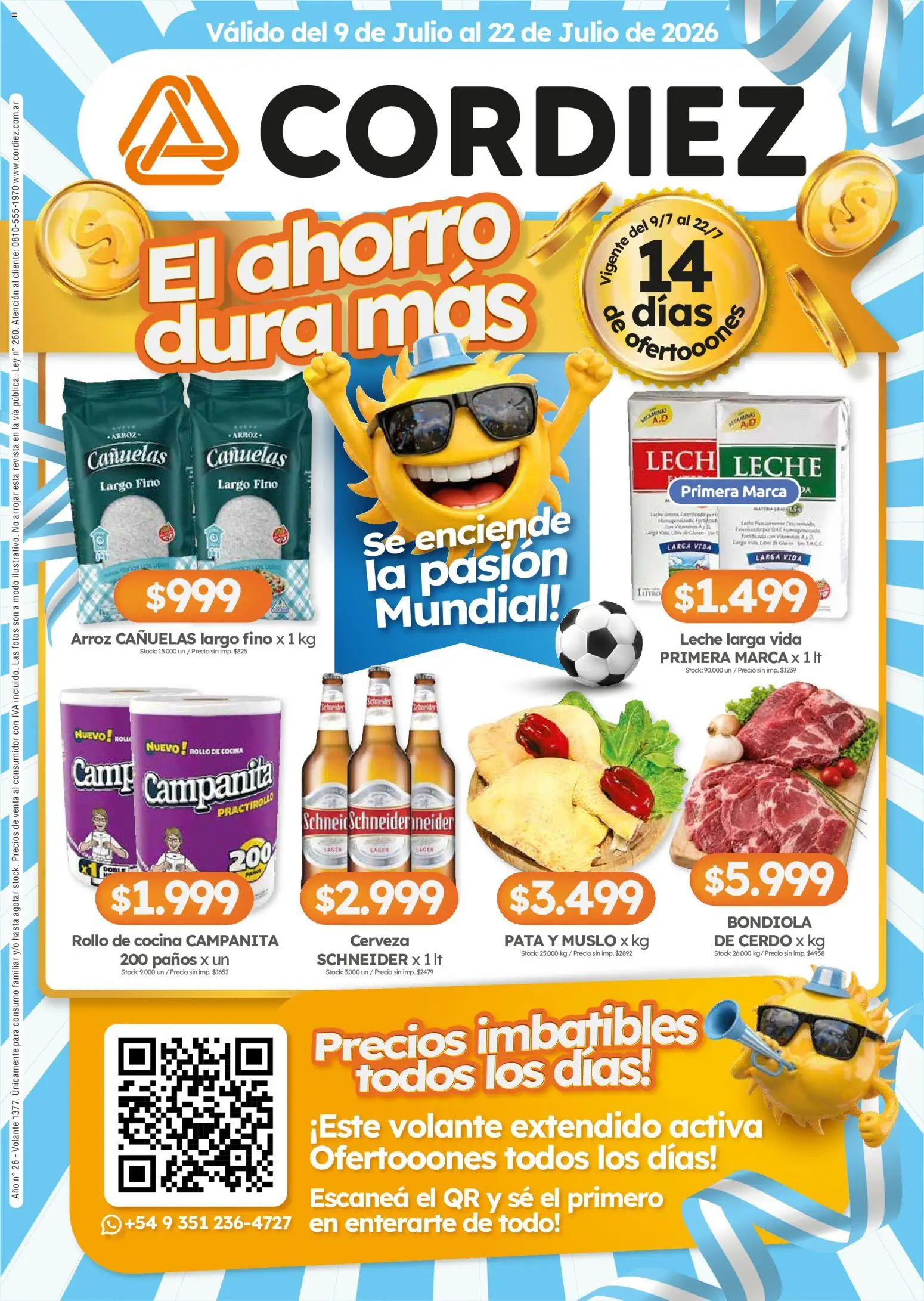 Vista previa del folleto de la tienda Cordiez válido desde el 09/07/2026 - Cocina, Té, Vitaminas, Cerveza, Arroz, Leche, Cerdo, Revista