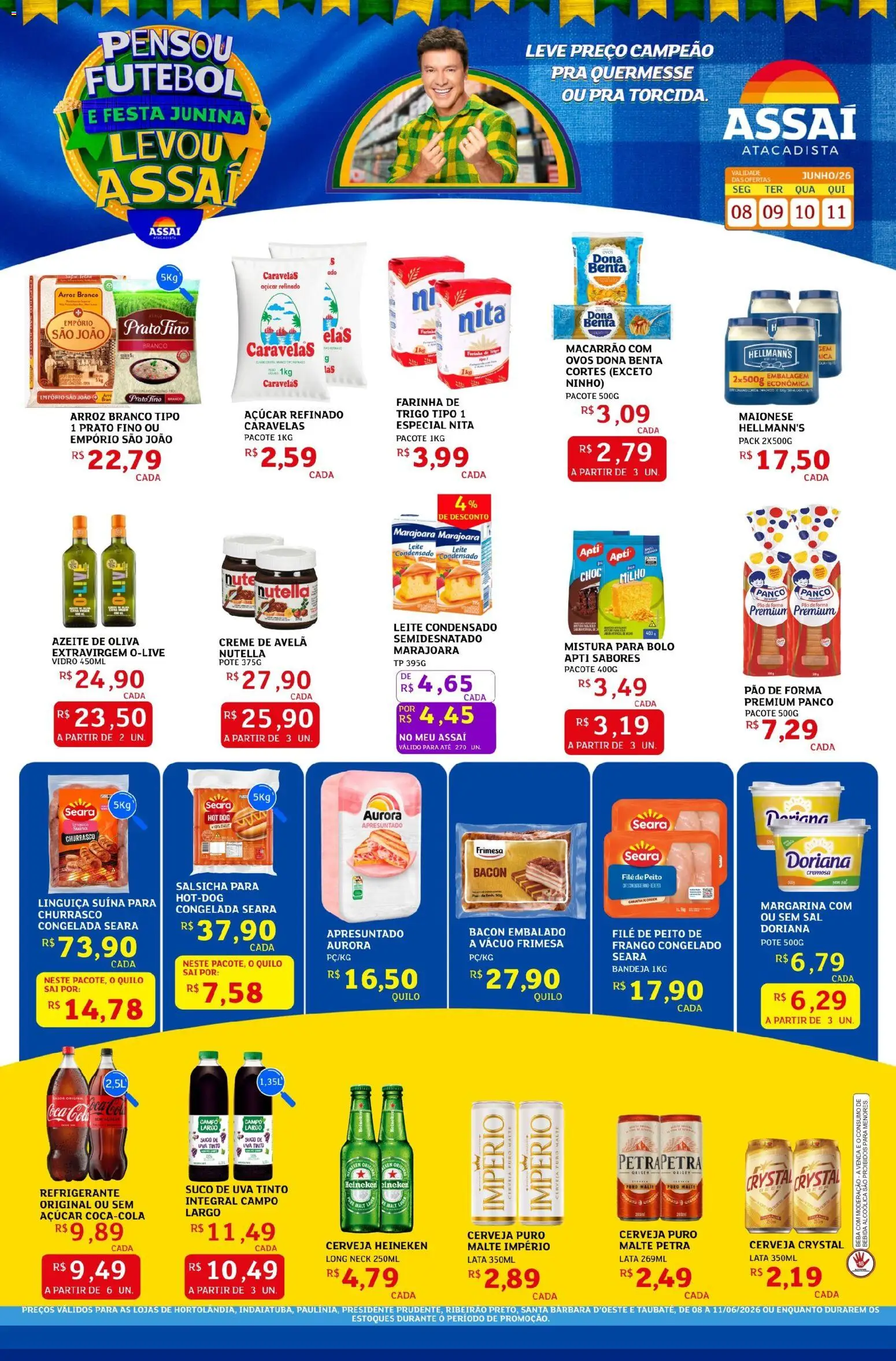 Pré-Visualização do folheto "Assaí Atacadista ofertas - SP" da loja Assaí Atacadista válido a partir de 08/06/2026 - Ovos, Arroz, Leite, Azeite, Suco, Refrigerante, Milho, Azeite de oliva