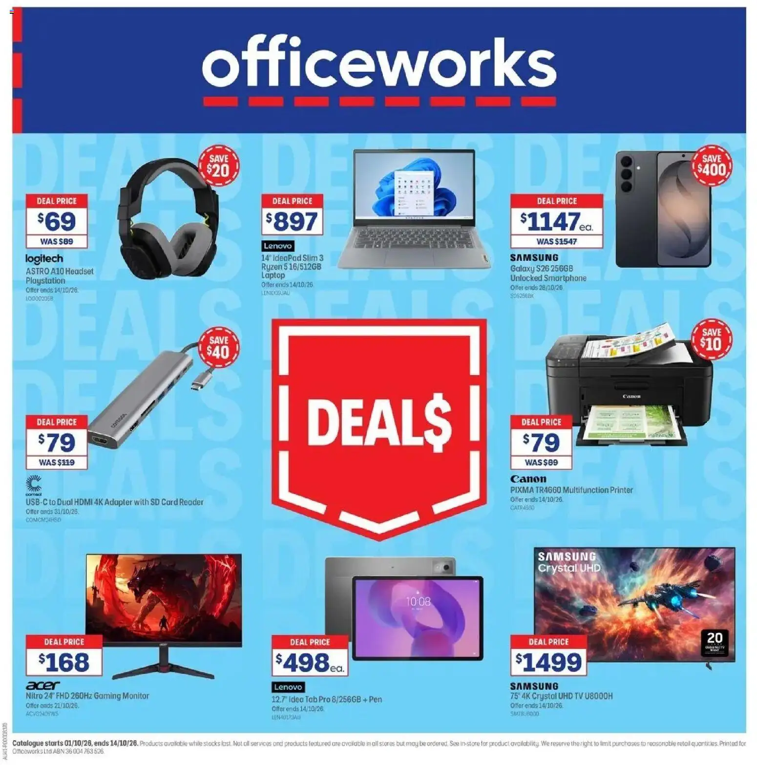 Preview of catalogue Officeworks catalogue from shop Officeworks valid 01/10/2026