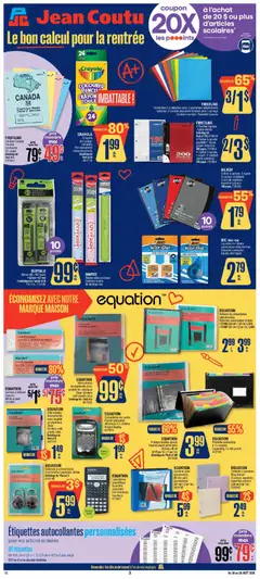 Preview of leaflet Jean Coutu - Encart scolaire from shop Jean Coutu is valid from Aug 20, 2026