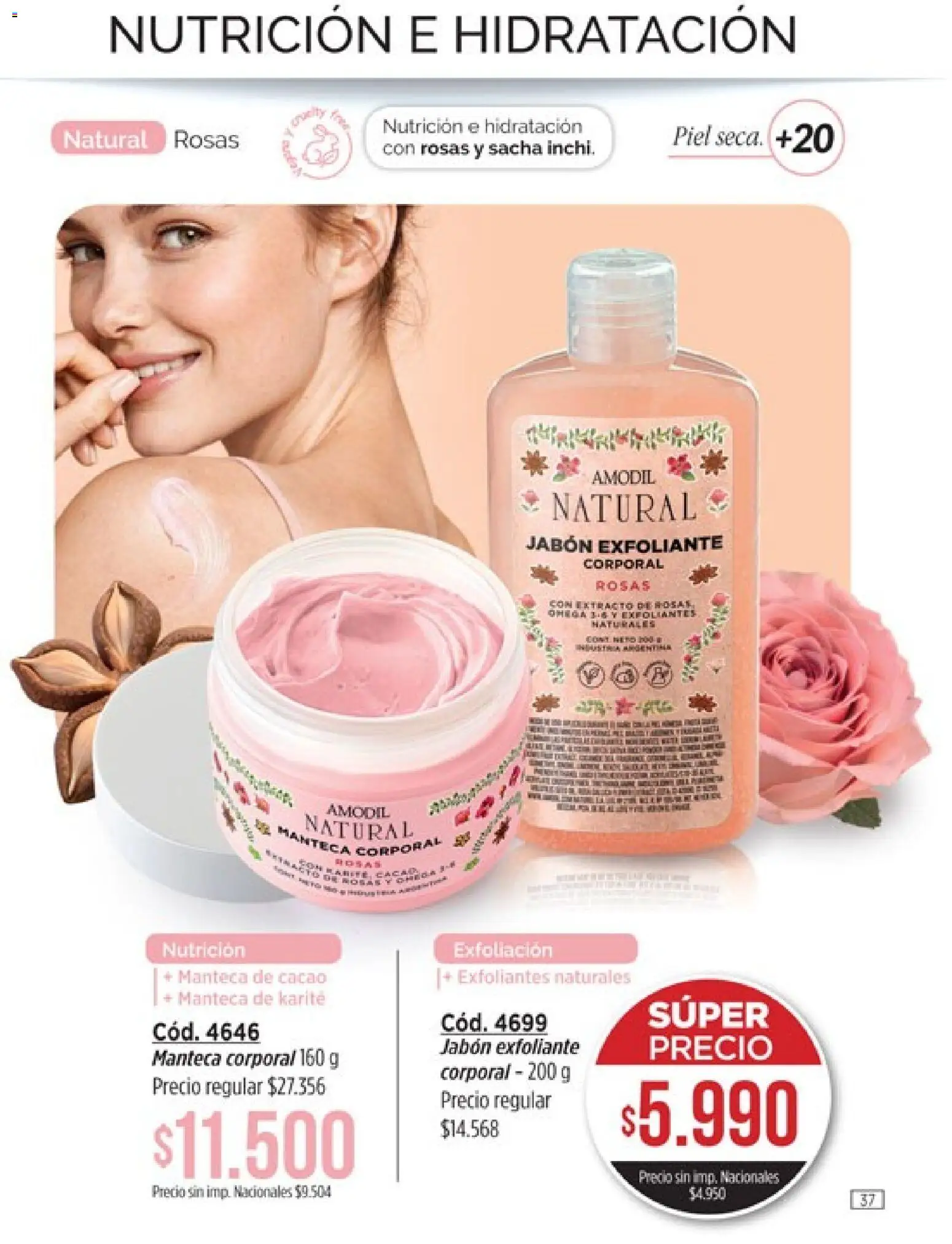 Vista previa del folleto de la tienda Amodil válido desde el 07/08/2026 - Manteca, Jabón, Cacao, Manteca de cacao, Exfoliante corporal, Exfoliante, Manteca de karité
