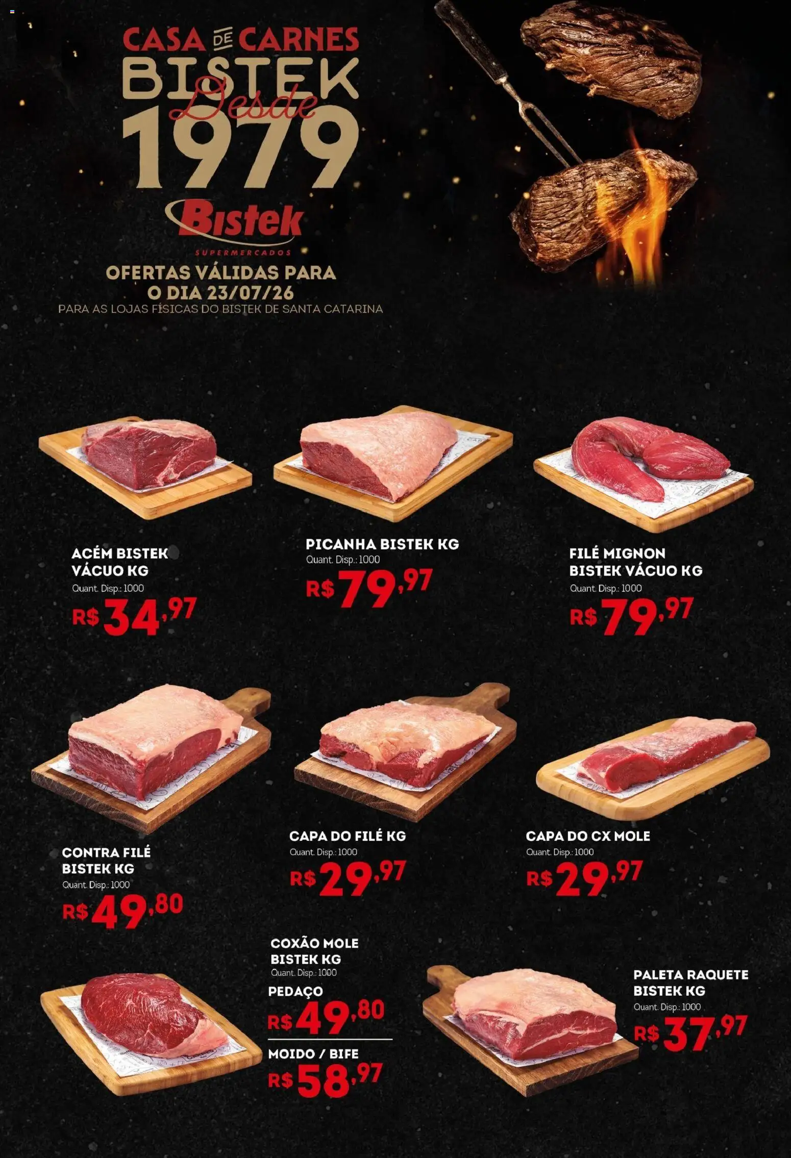 Pré-Visualização do folheto "Bistek Supermercados ofertas Quinta das Carnes" da loja Bistek Supermercados válido a partir de 23/07/2026