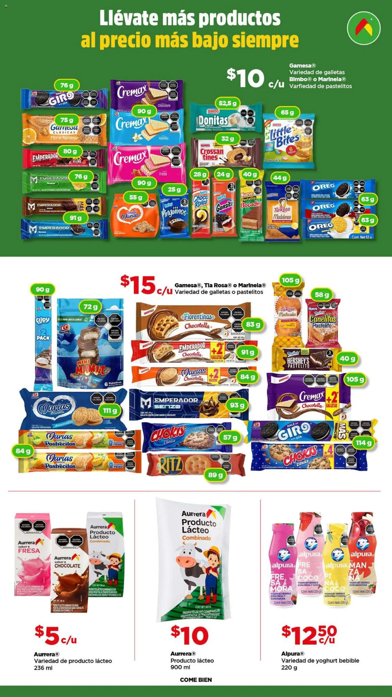 Vista previa las ofertas de la tienda Bodega Aurrerá - Bodega Aurrerá folleto Aprovecha todo para tu desayuno desde el 22/04/2026 - Chocolate, Fresa, Manzana, Coco, Galletas, Piña, Oreo
