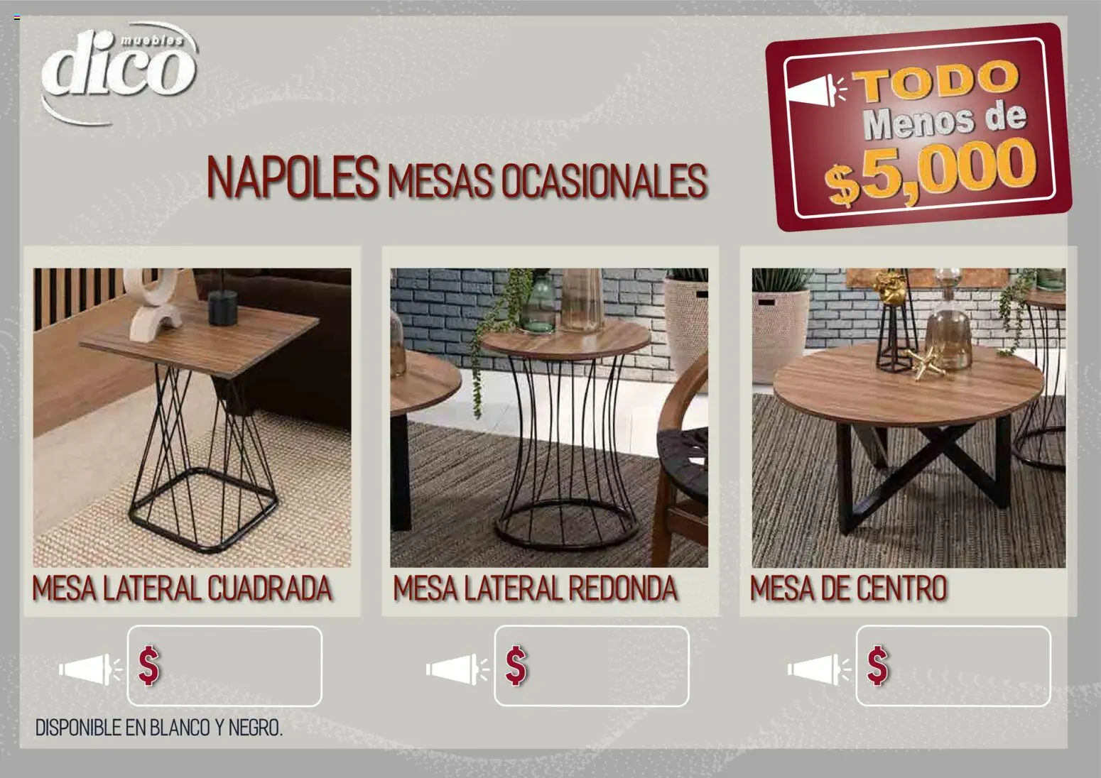 Vista previa las ofertas de la tienda Muebles Dico - Muebles Dico catálogo Todo menos de 5000 Pacifico desde el 09/04/2026 