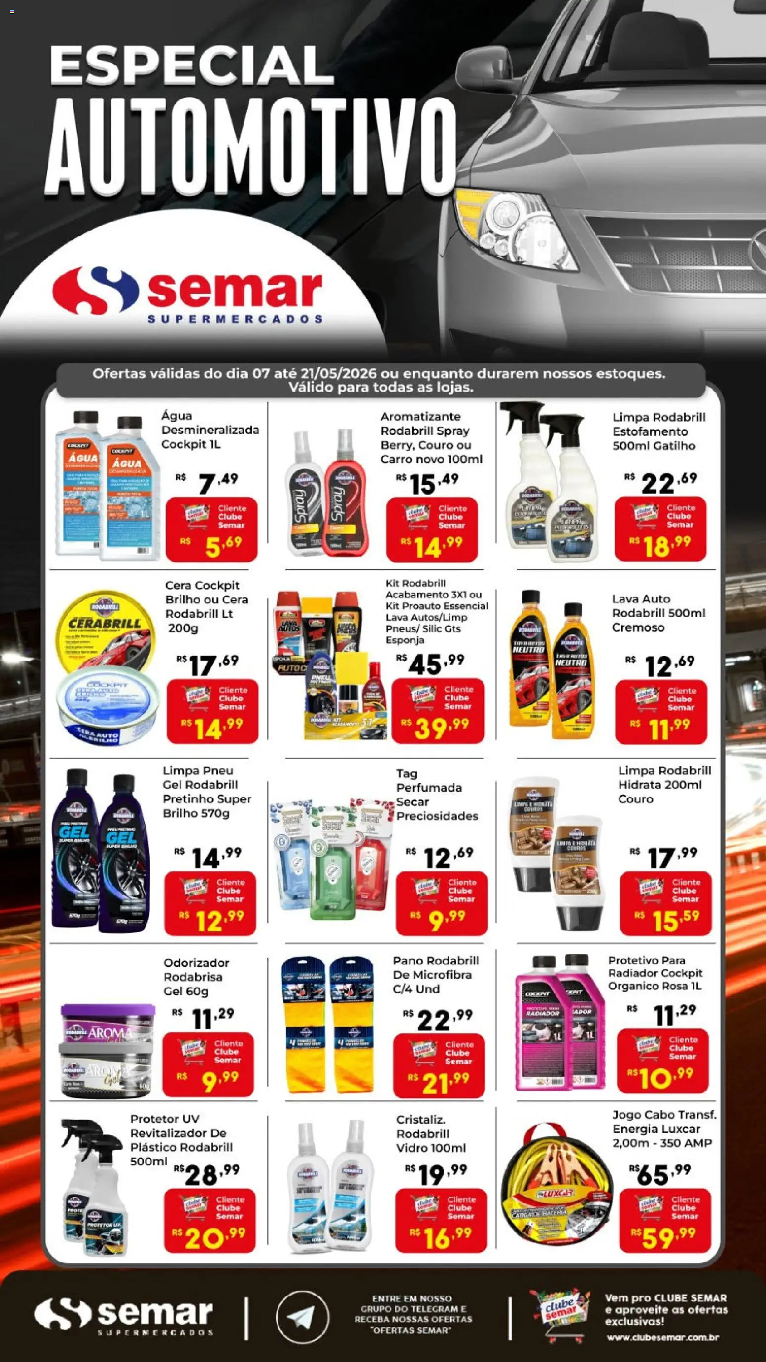 Pré-Visualização do folheto "Semar Supermercado ofertas Automotivo" da loja Semar Supermercado válido a partir de 07/05/2026